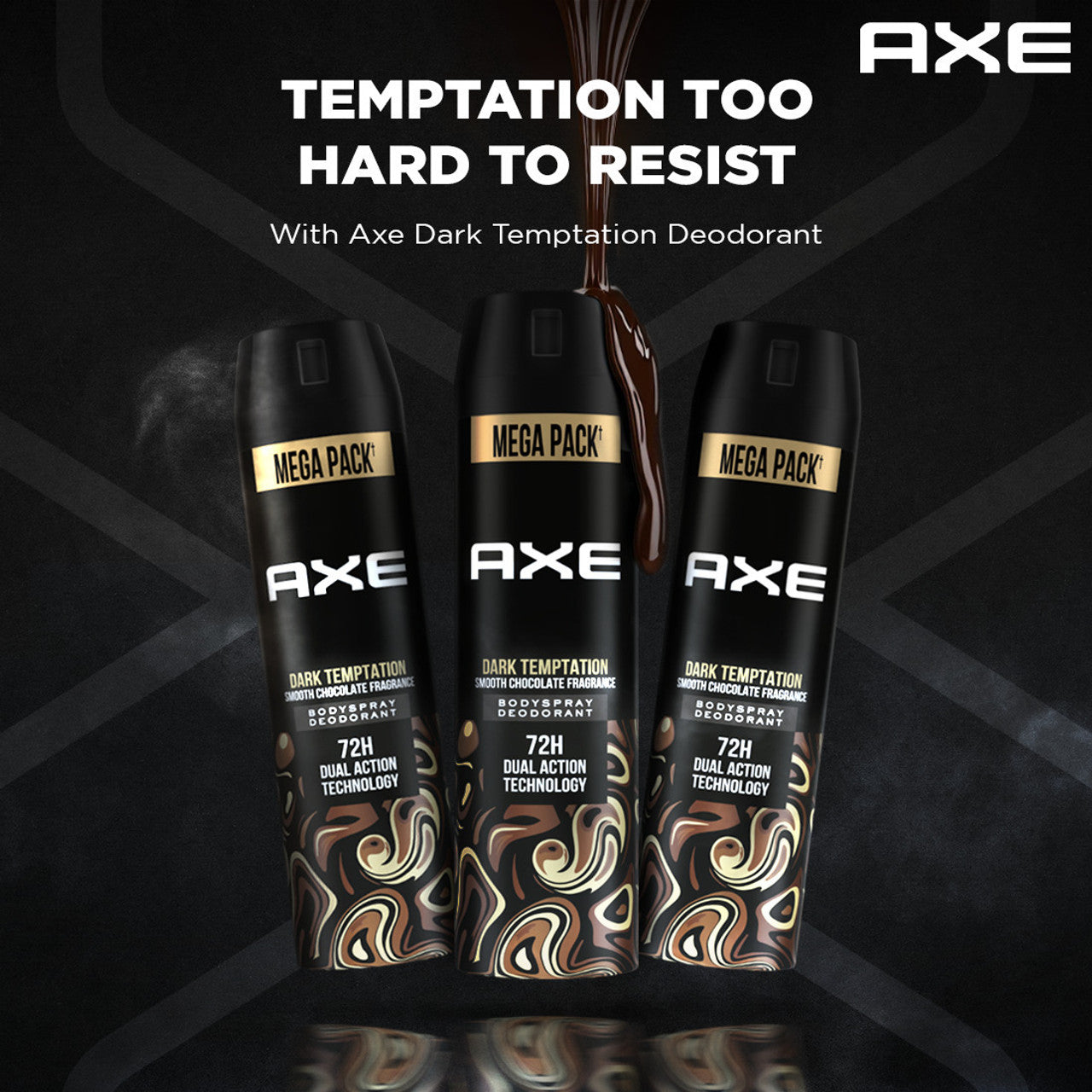 AXE Dark_Temptation Deodorant Spray - For Men  (215 ml, Pack of 3)