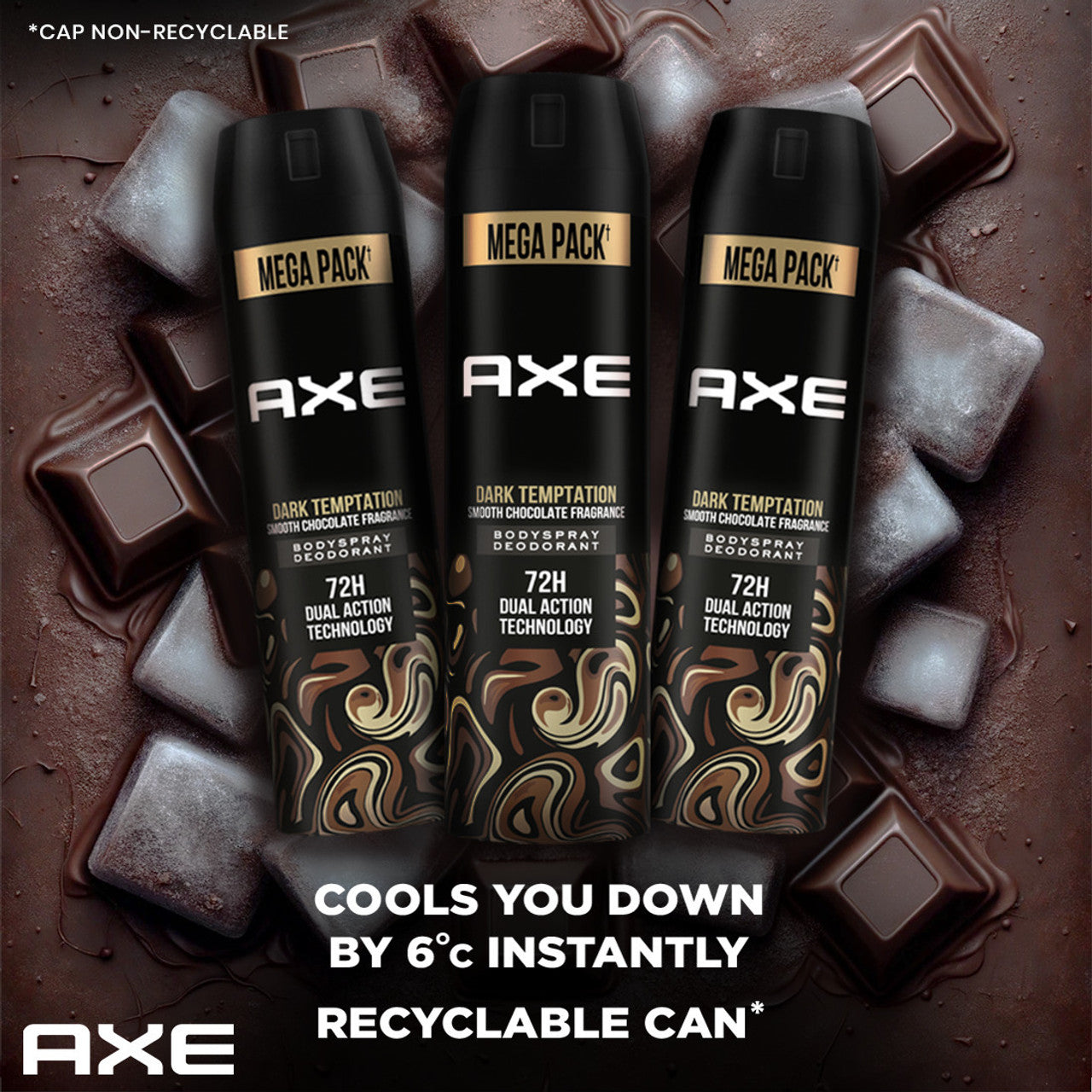 AXE Dark_Temptation Deodorant Spray - For Men  (215 ml, Pack of 3)