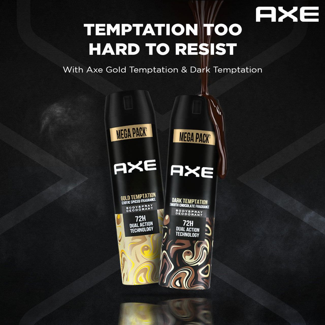 AXE Dark Temptation & Gold Temptation Long Lasting For Men Body Spray - For Men  (215 ml, Pack of 2)