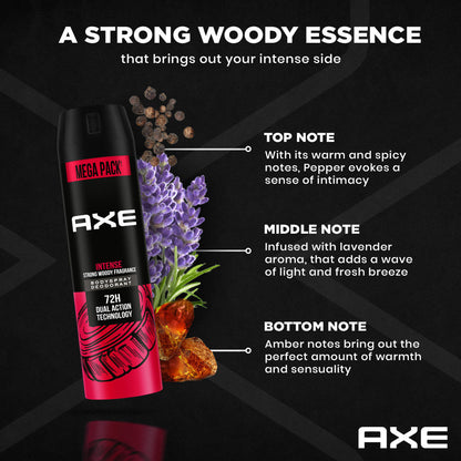 AXE - Dark Temptation & Intense Deodorant Spray for Men  (215ml, Pack of 2)