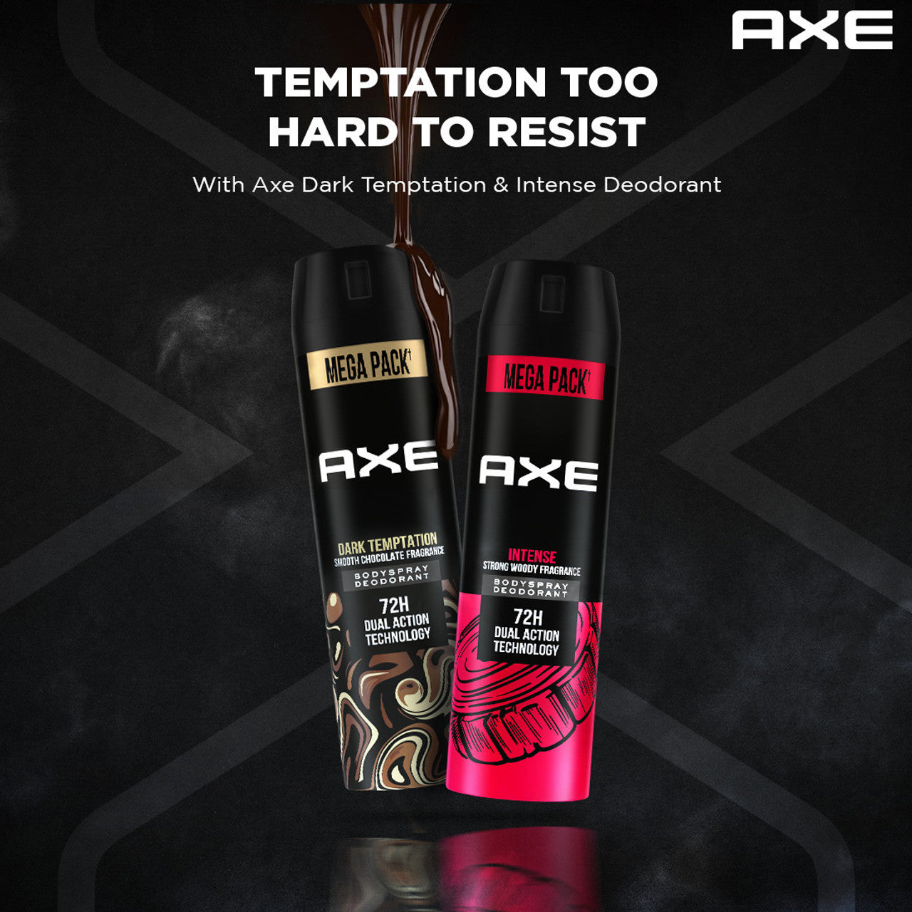 AXE Dark Temptation & Intense Deodorant Spray - For Men  (215 ml, Pack of 2)