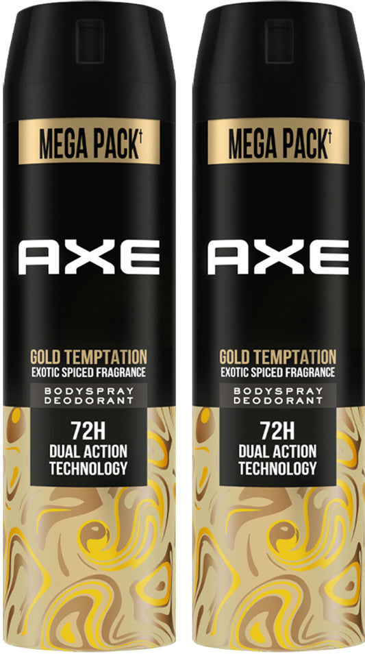 AXE Gold-Temptation Deodorant Spray - For Men  (215 ml, Pack of 2)