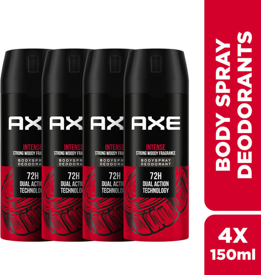 AXE Intense Body Spray - For Men  (150 ml, Pack of 4)