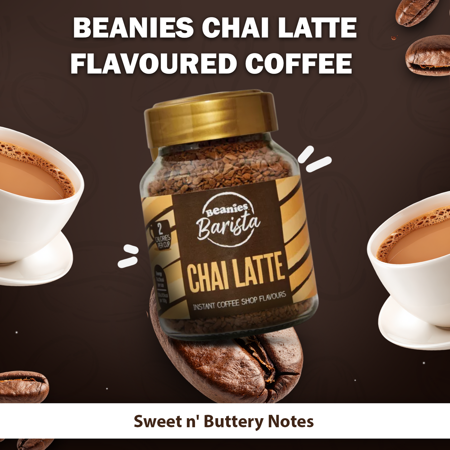 Beanies Barista Range - Chai Latte Instant Coffee, 50g