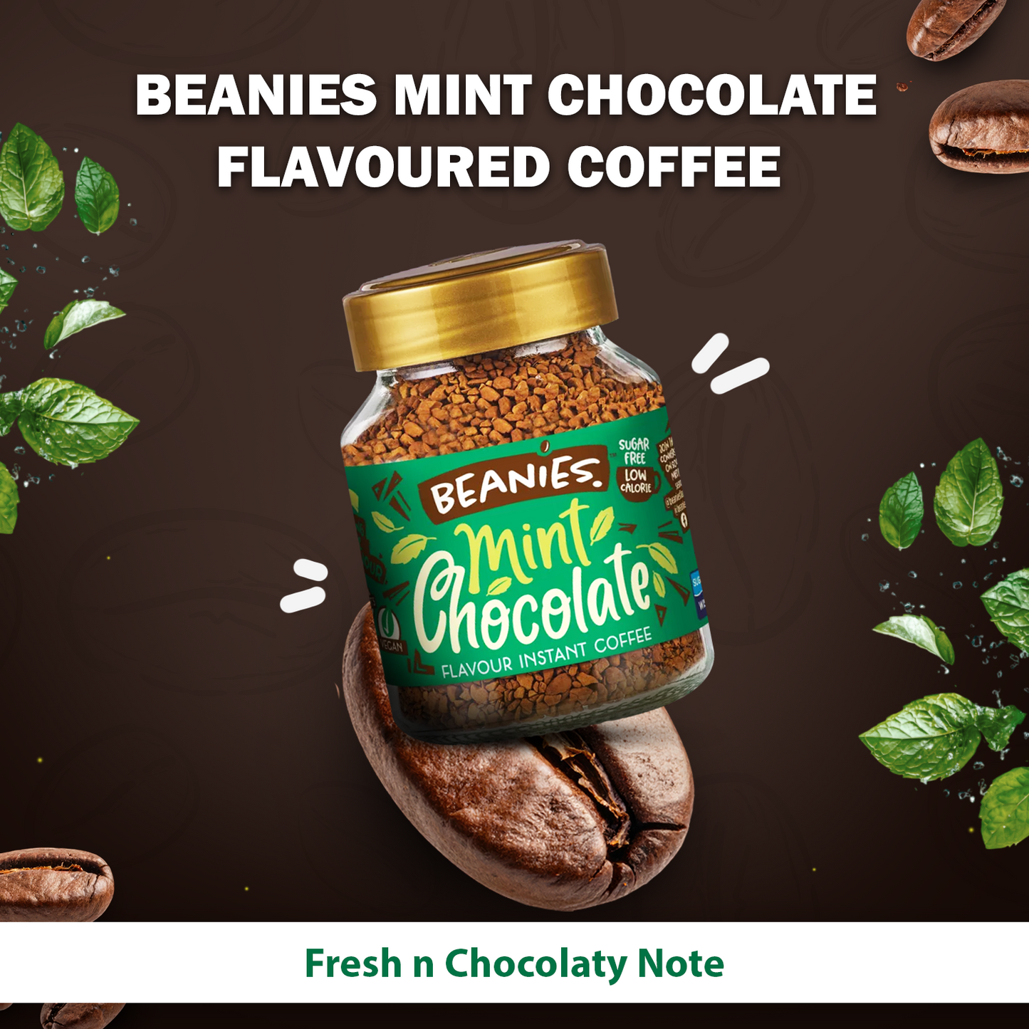 Beanies Mint Chocolate Flavour Instant Coffee, 50g