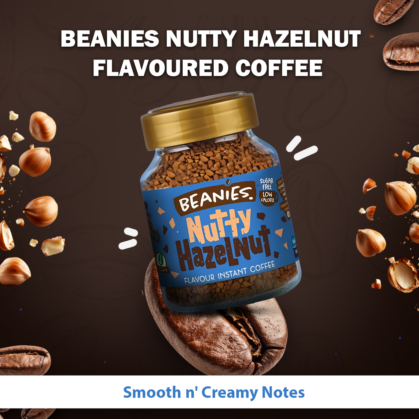 Beanies Nutty Hazelnut Flavour Instant Coffee, 50g