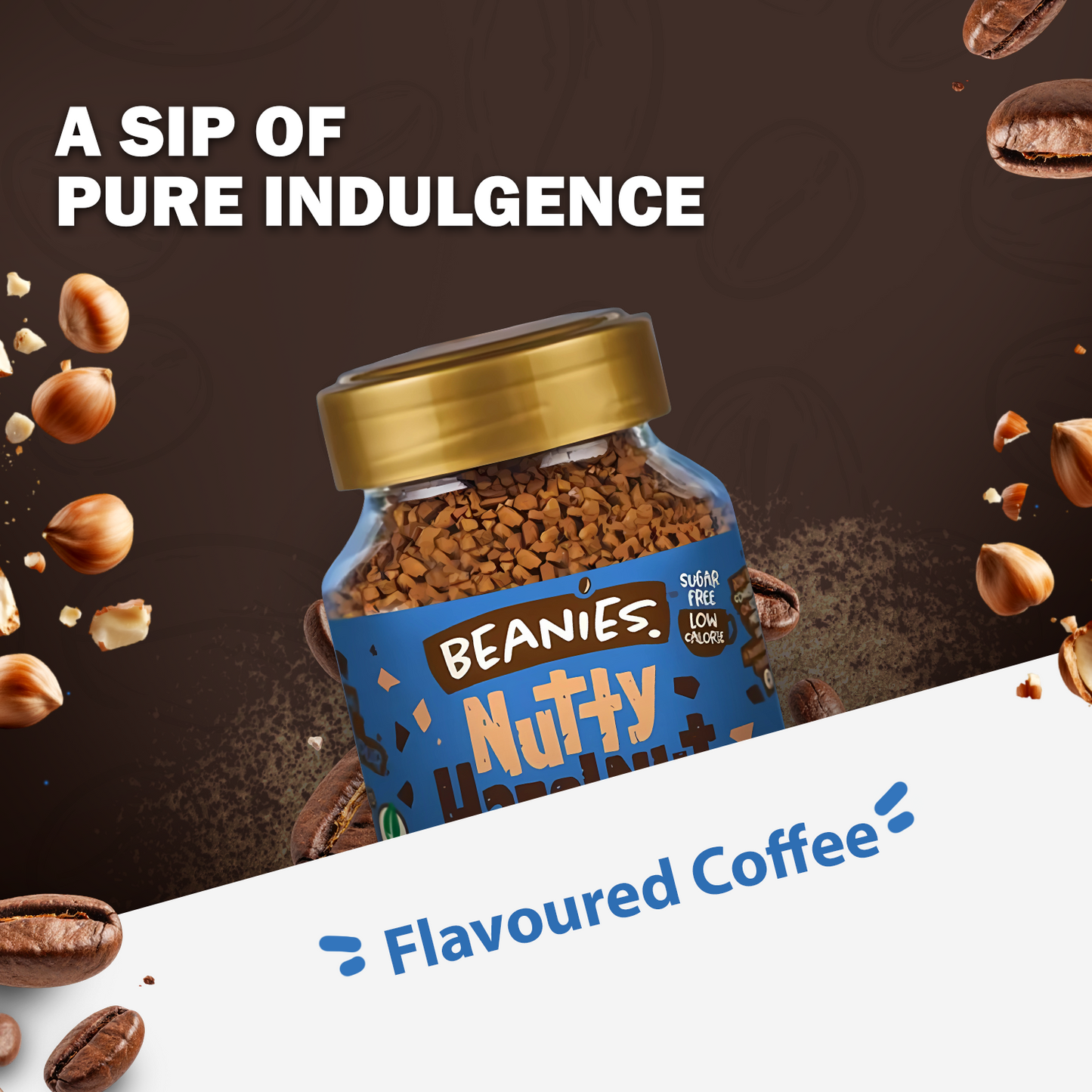 Beanies Nutty Hazelnut Flavour Instant Coffee, 50g