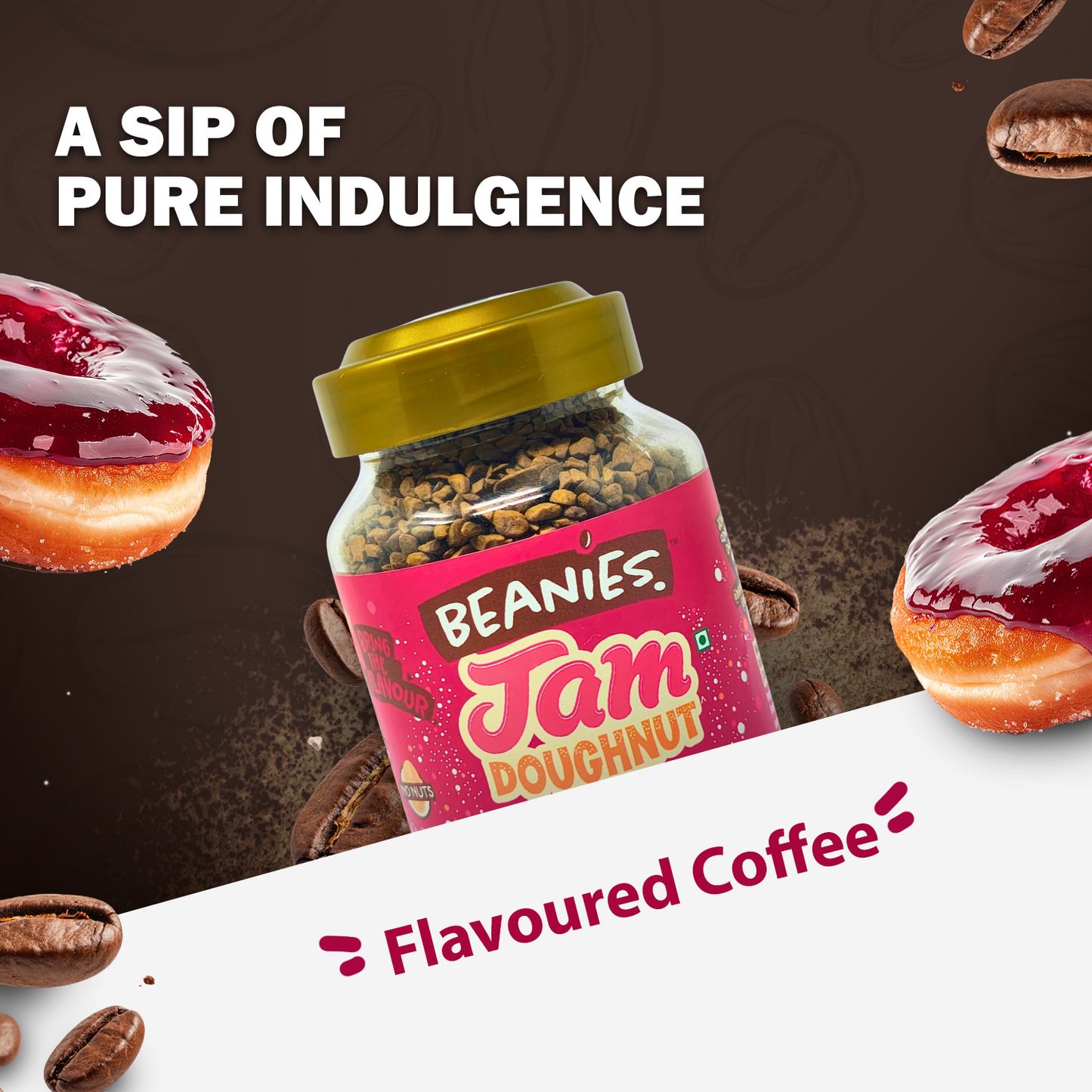 Beanies Jam Doughnut Instant Coffee, 50g
