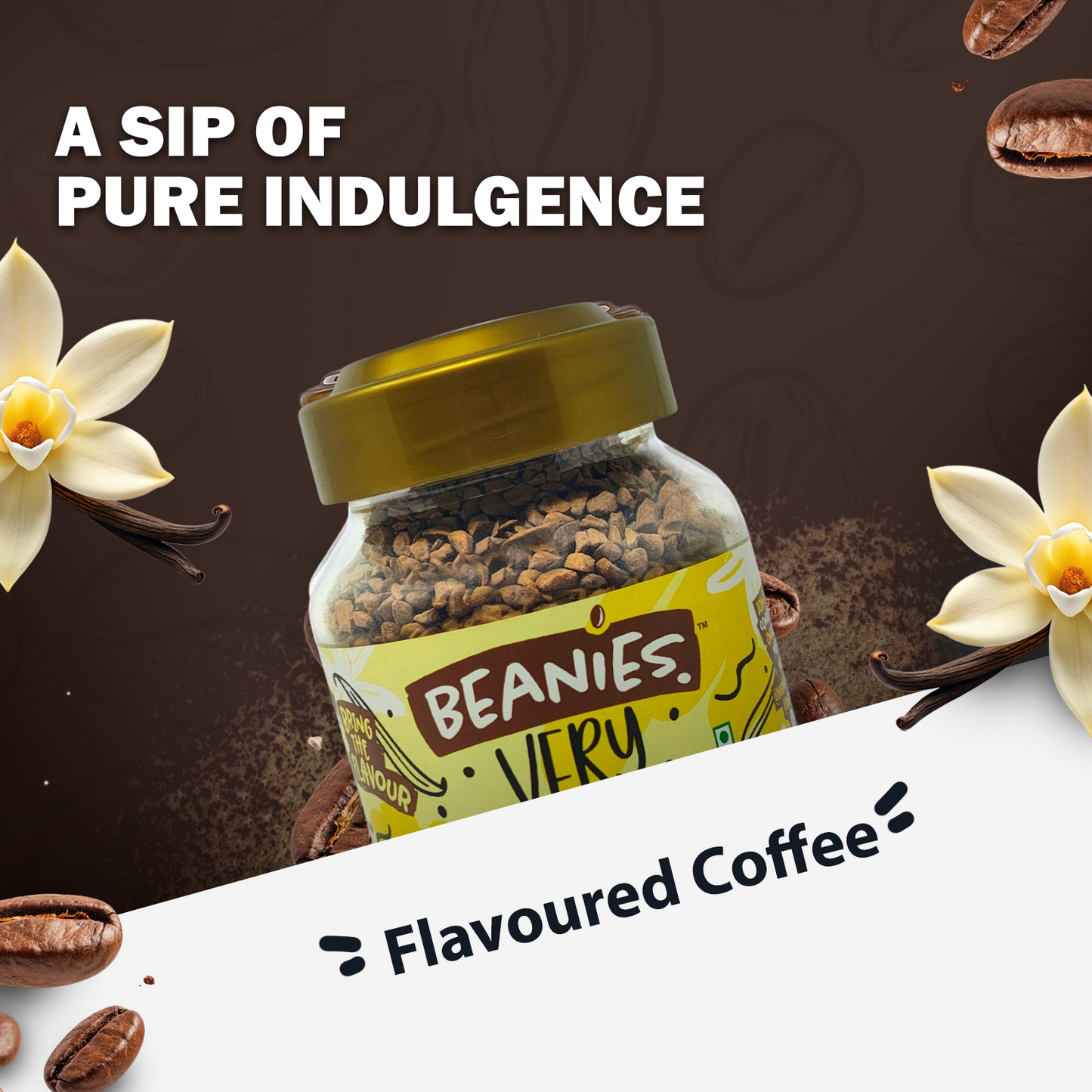 Beanies Very Vanilla Flavour Instant Coffee, 50g