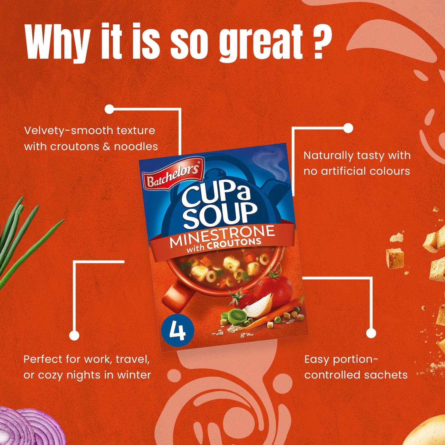 Batchelors Cup A Soup Minestrone with Croutons, 94g