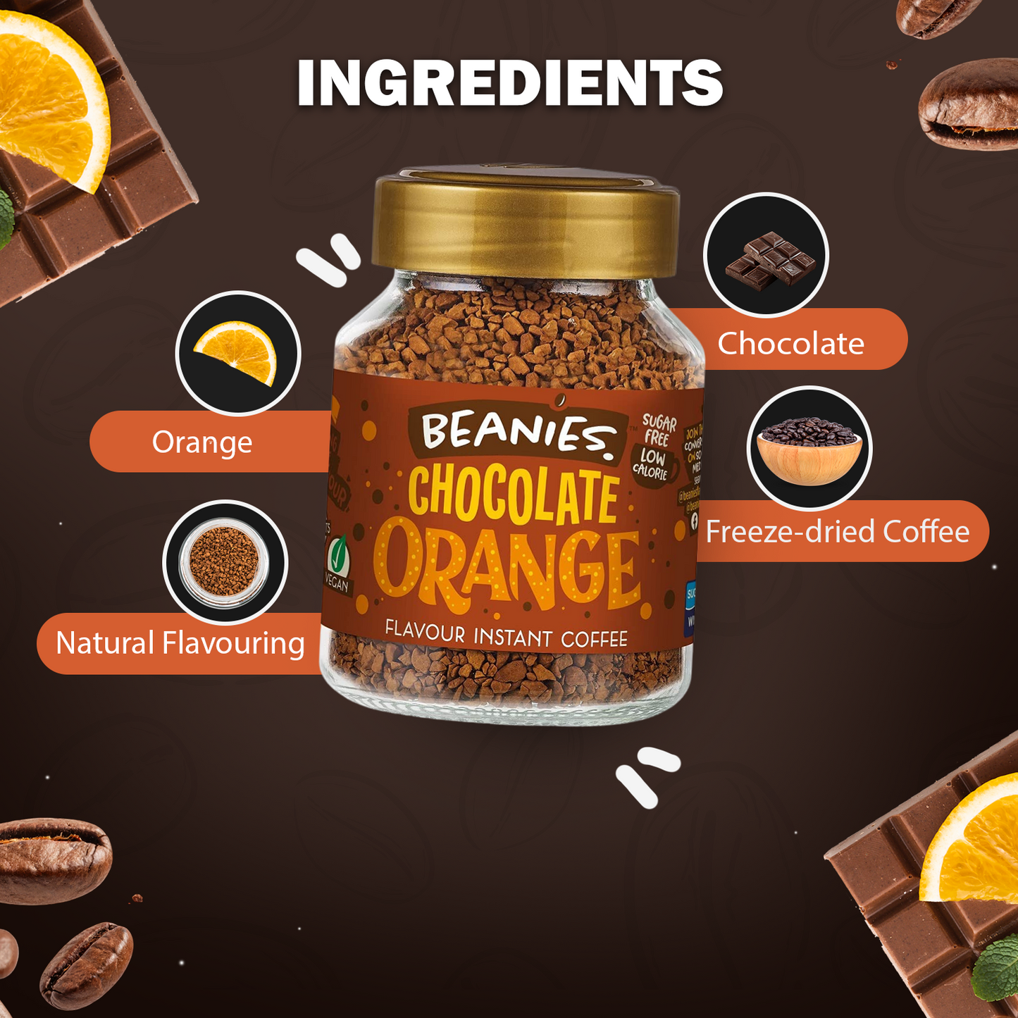 Beanies - Chocolate Orange Flavour Instant Coffee (50g)