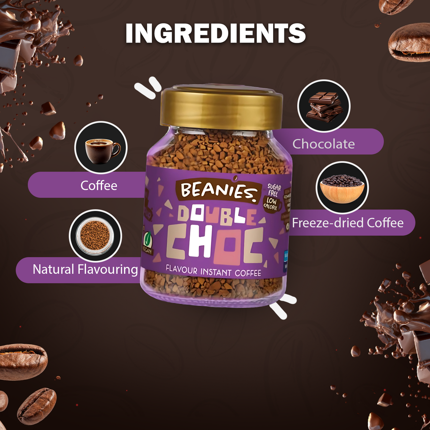 Beanies Double Chocolate Flavour Instant Coffee, 50g