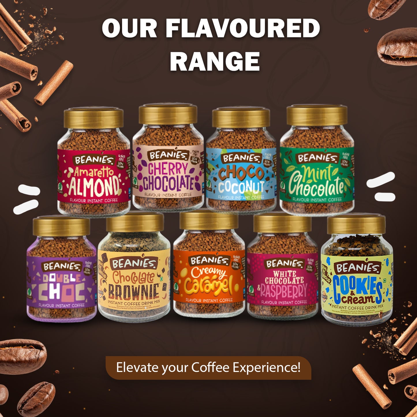 Beanies Cinnamon Hazelnut Flavor Instant Coffee, 50g