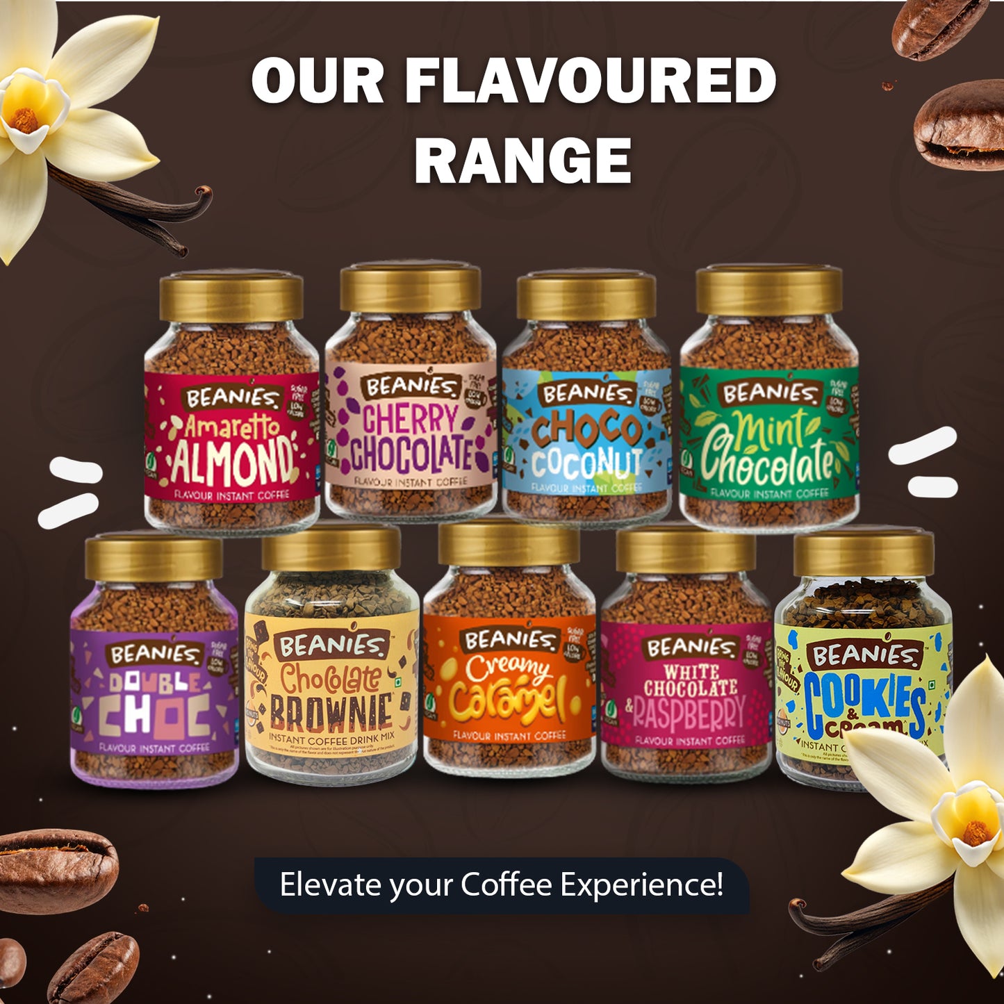 Beanies Very Vanilla Flavour Instant Coffee, 50g