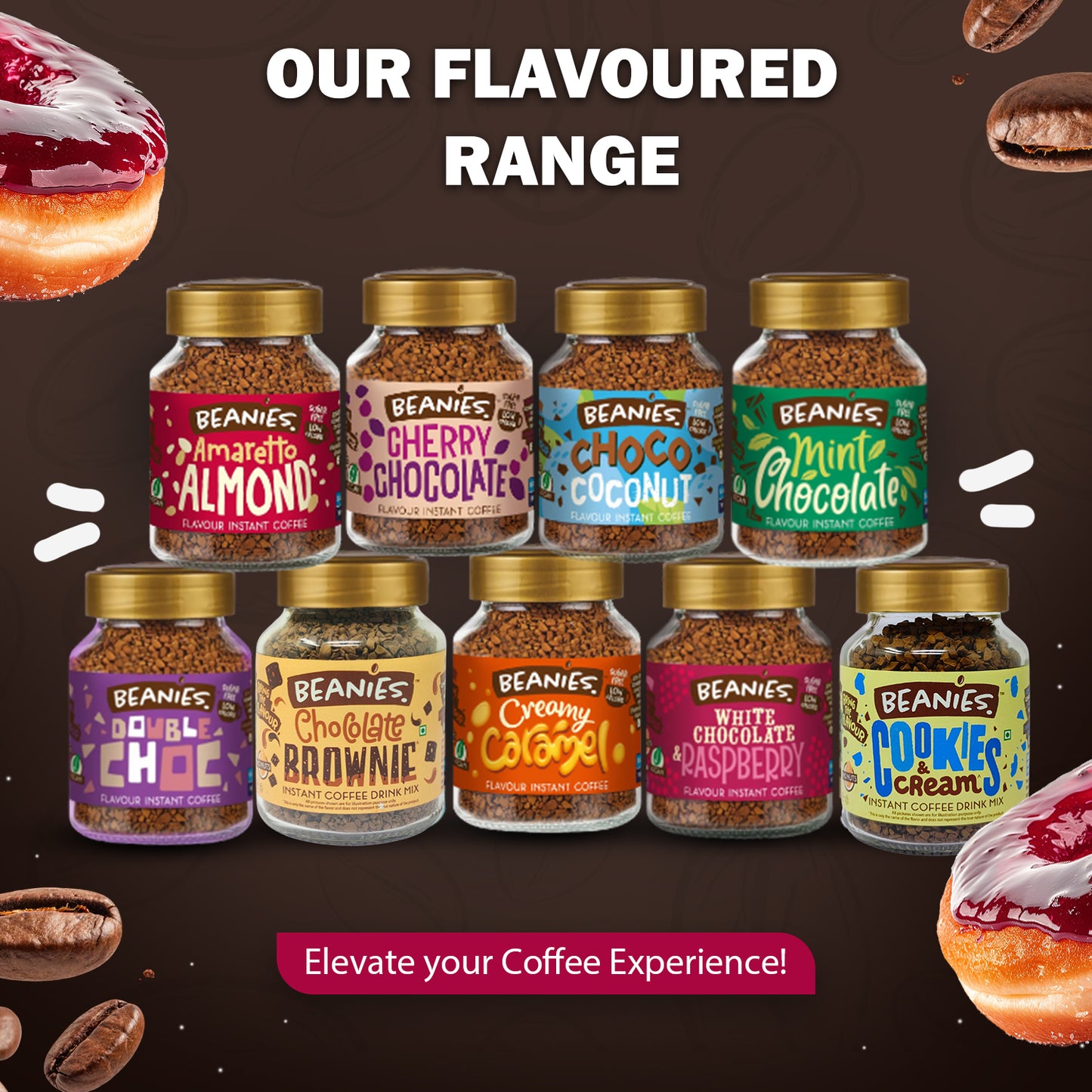 Beanies Jam Doughnut Instant Coffee, 50g