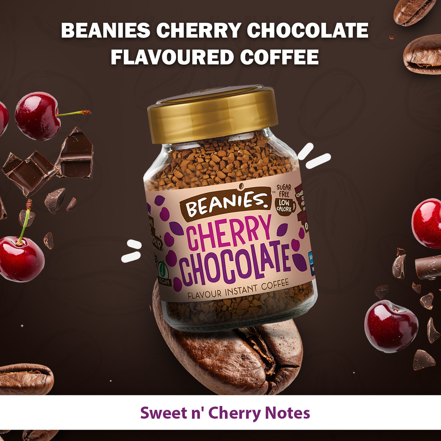 Beanies Cherry Chocolate Flavour Instant Coffee, 50g