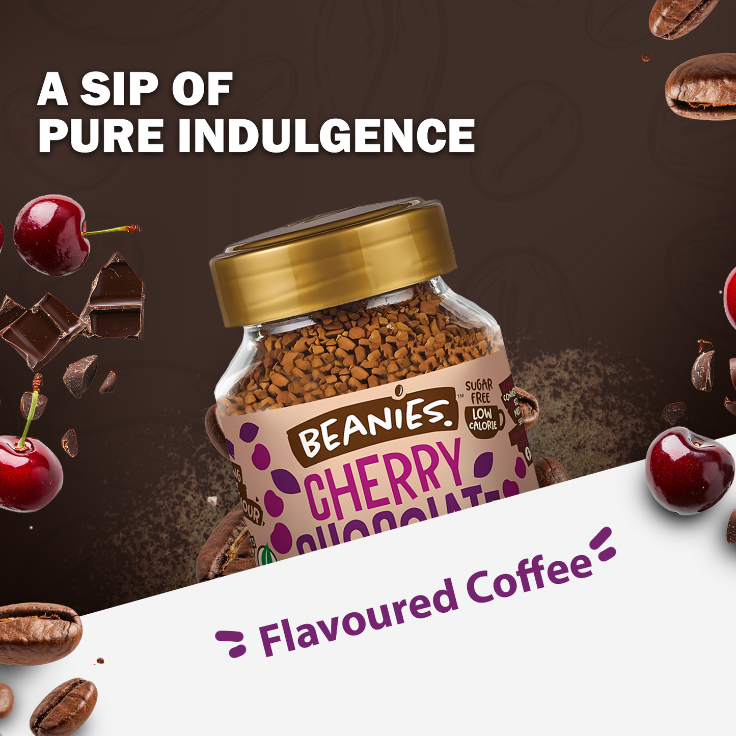Beanies Cherry Chocolate Flavour Instant Coffee, 50g