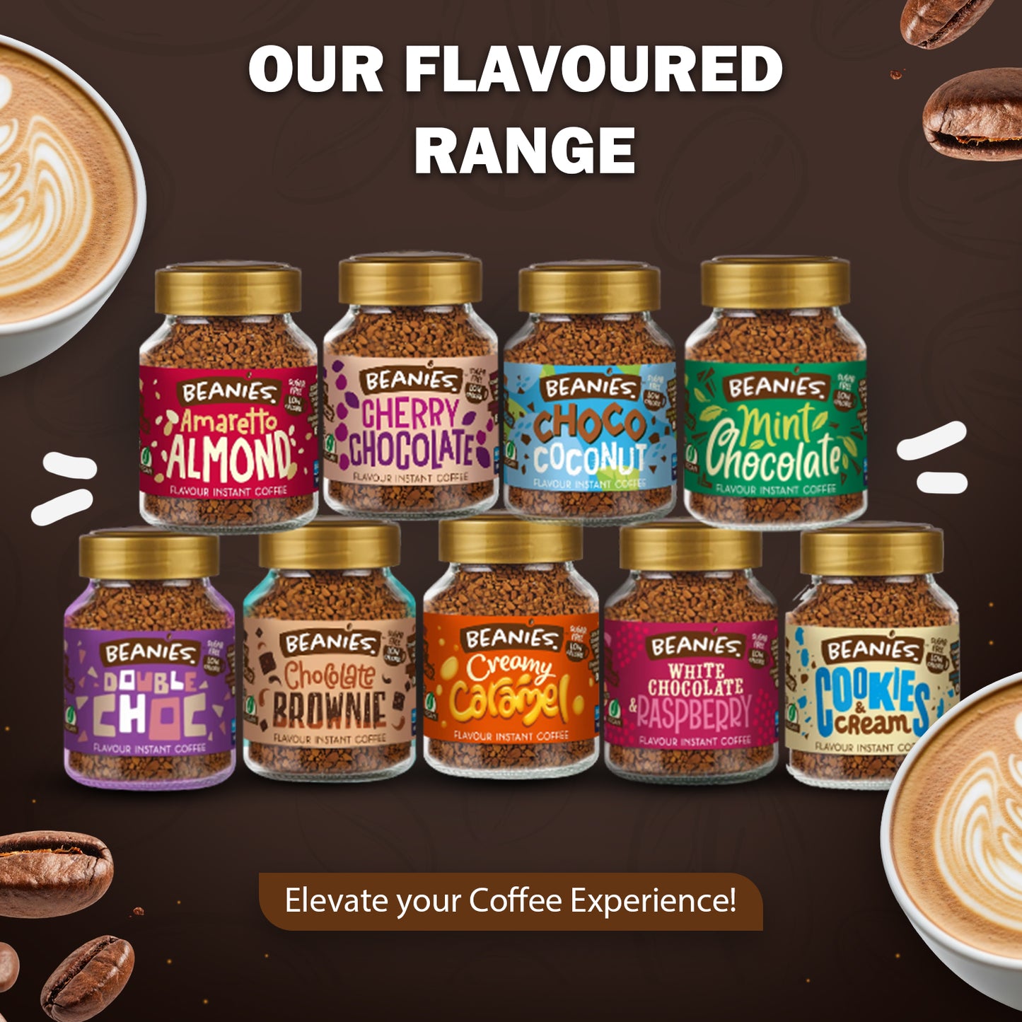Beanies Barista Range - Cappuccino Instant Coffee, 50g