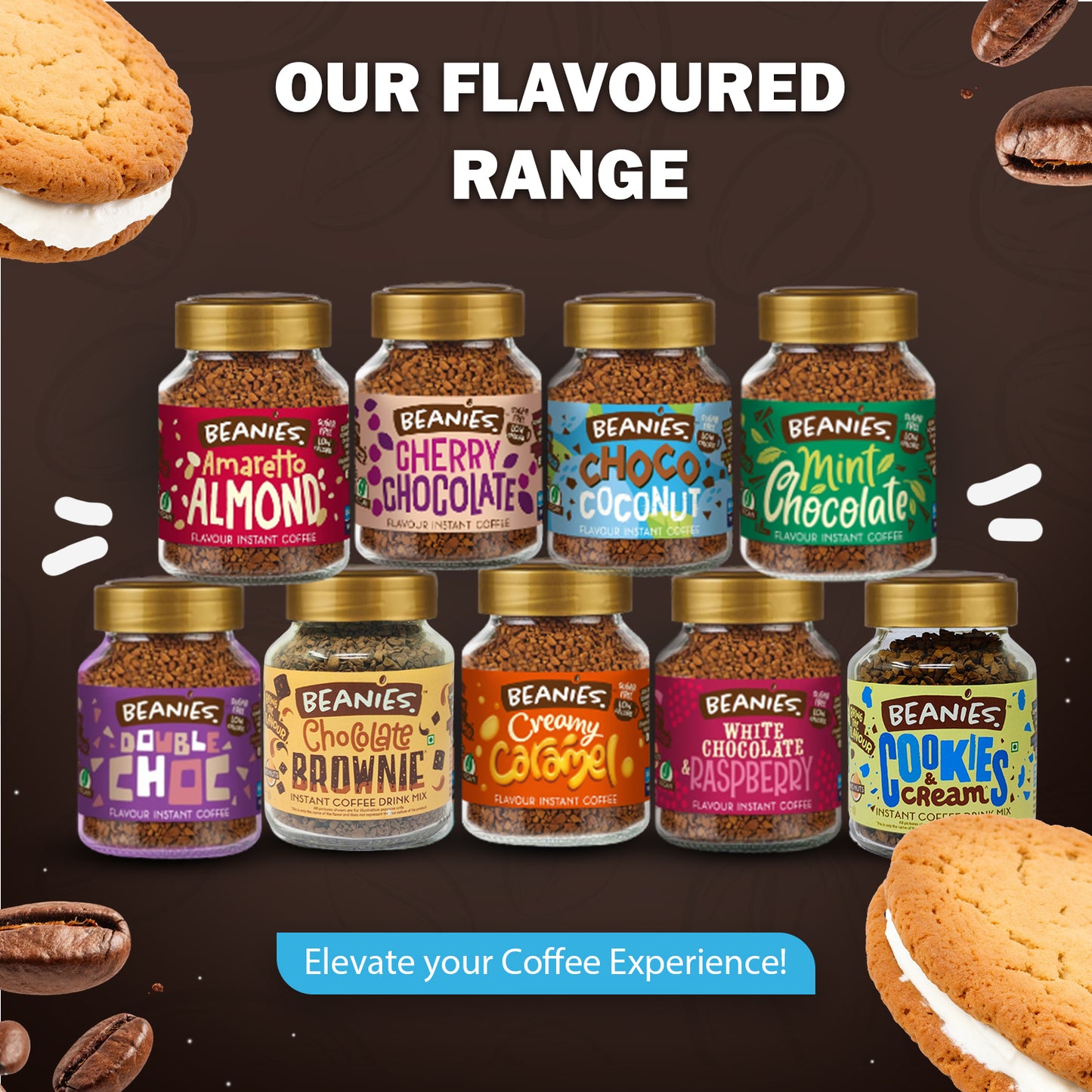 Beanies Cookies and Cream Flavour Instant Coffee, 50g