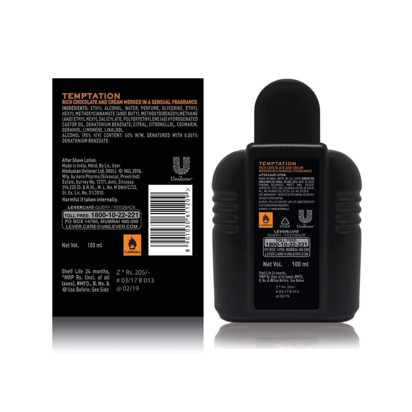 Axe Dark Temptation After Shave Lotion 100 ml Pack of 2