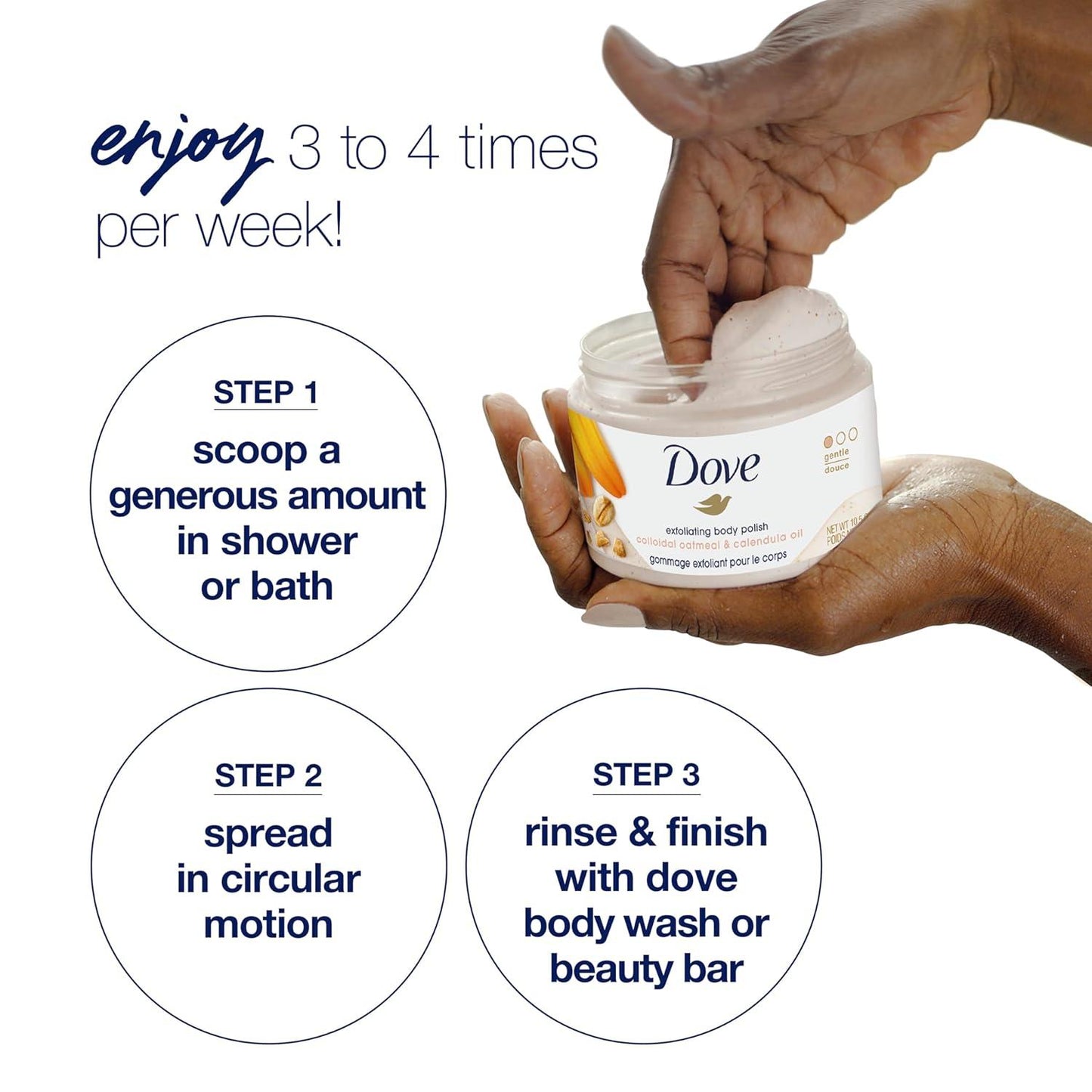 Dove Scrub Almond & Mango 298g