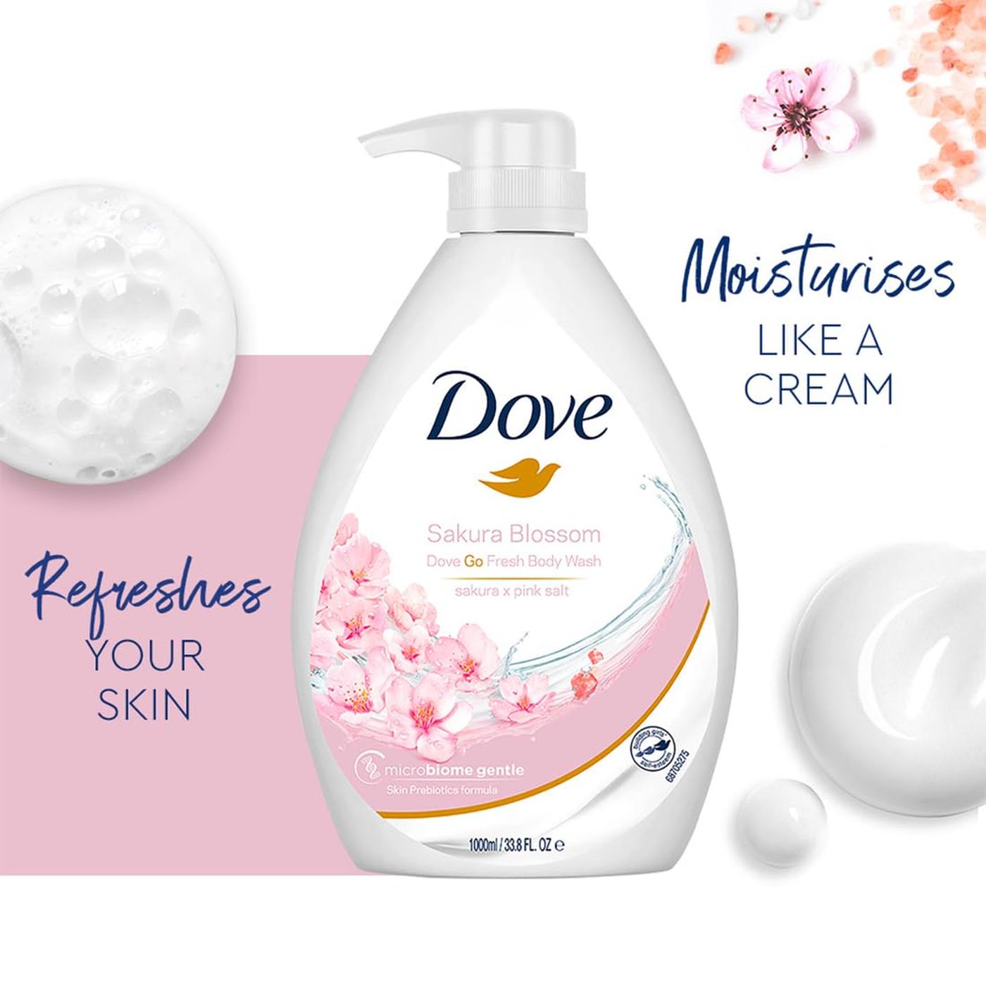 Dove Refreshing Sakura Blossom Body Wash 1L Pack of 2