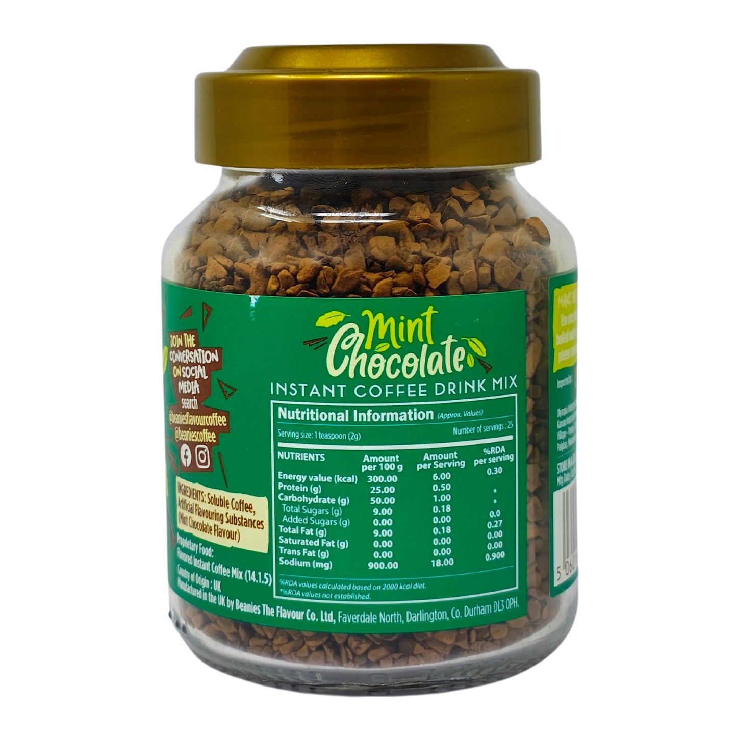 Beanies Mint Chocolate Flavour Instant Coffee, 50g