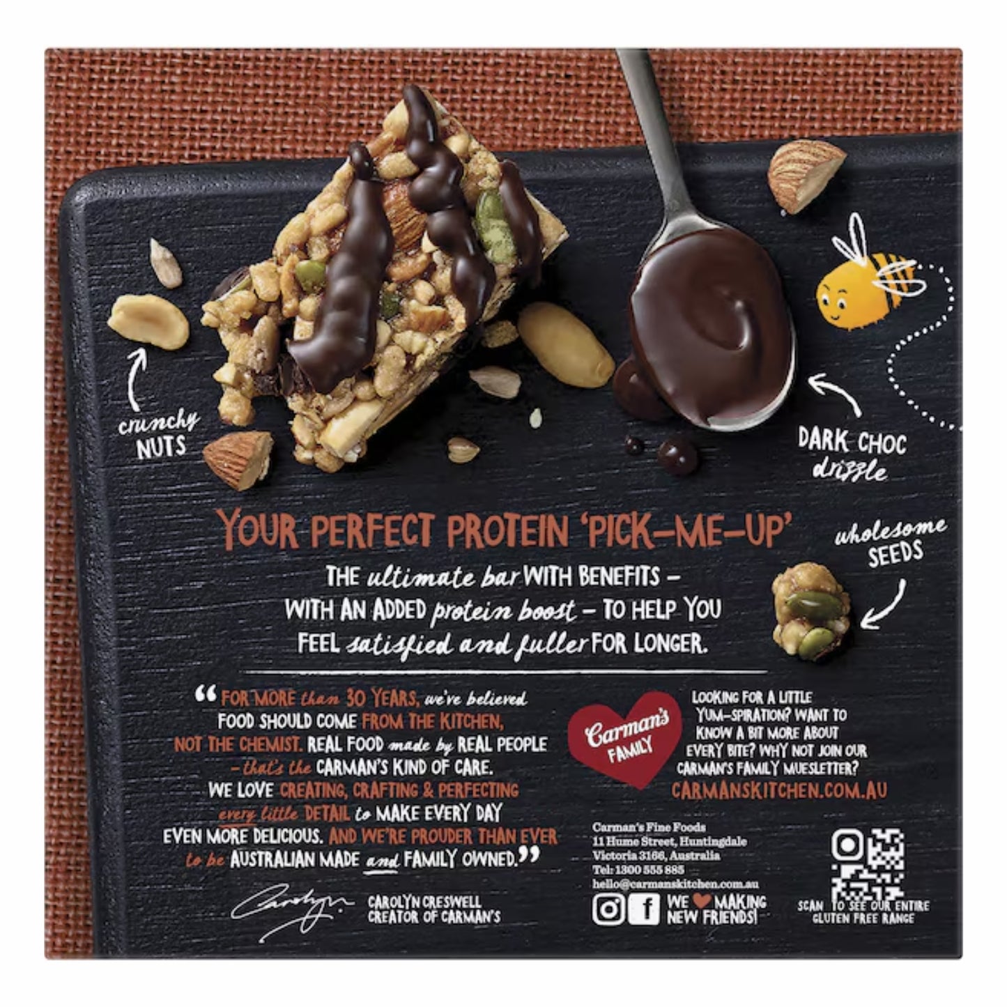 Carmans Bar Protein Salted Dark Choc Almond 200g