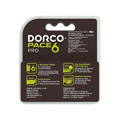 Dorco Pace 6 Pro Cartridge, Pack of 3
