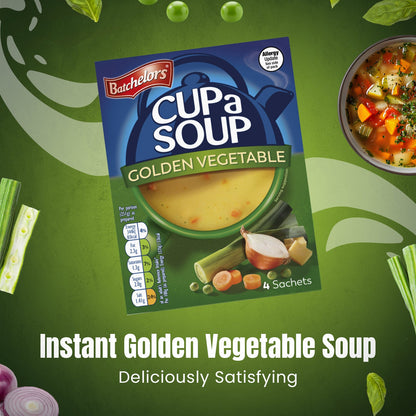 Batchelors - Cup A Soupgolden Vegetable | Instant Vegetable Soup Sachets Pack of 4 (82g)