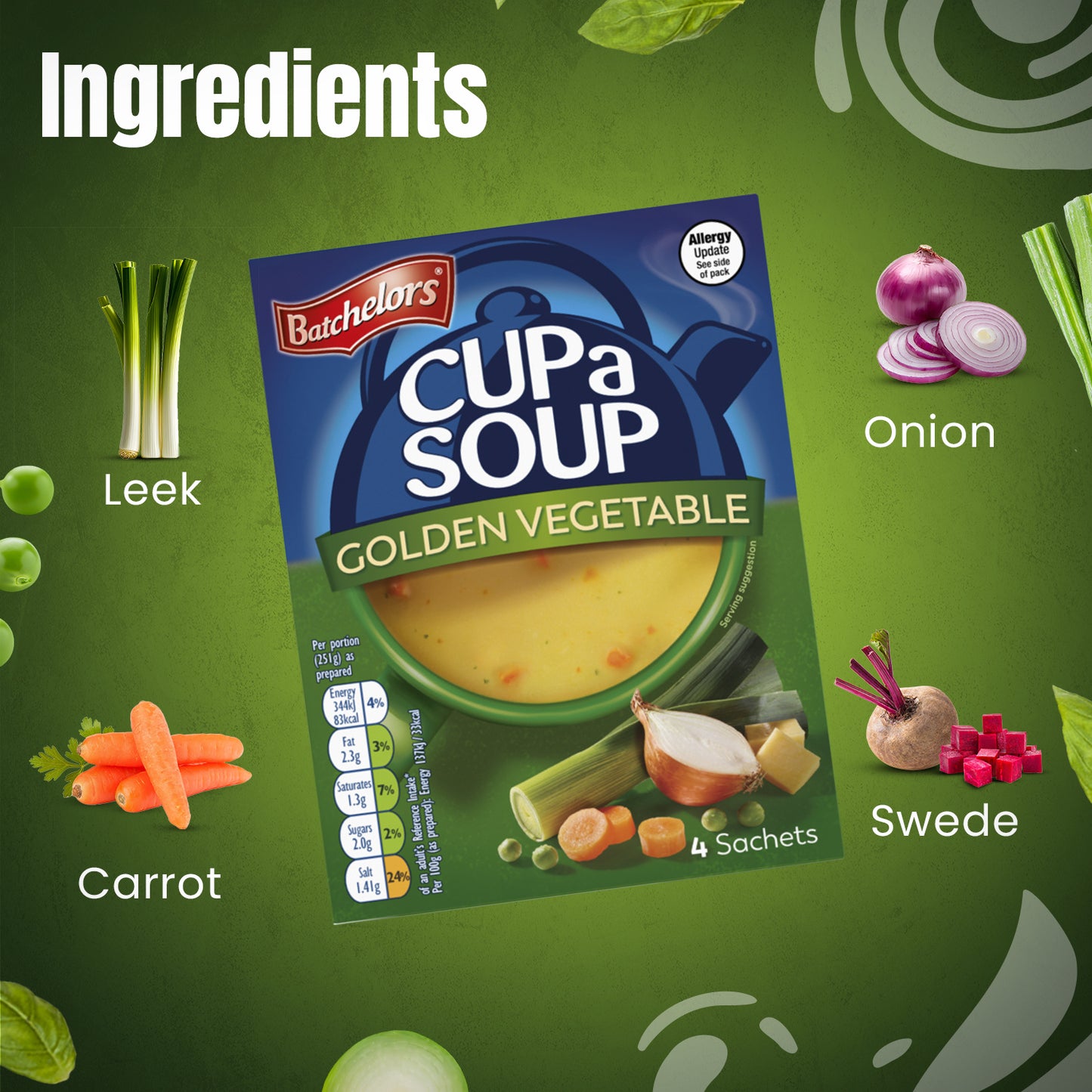 Batchelors Cup A Soup Golden Vegetable, 82g