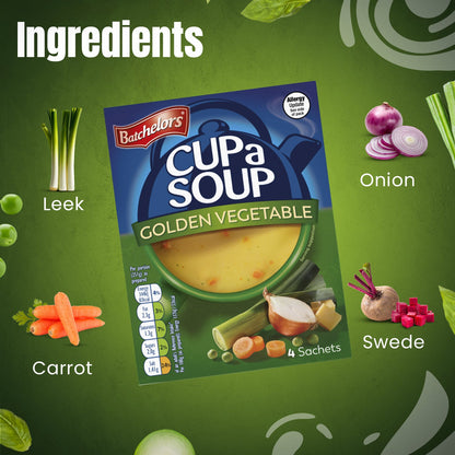 Batchelors - Cup A Soupgolden Vegetable | Instant Vegetable Soup Sachets Pack of 4 (82g)