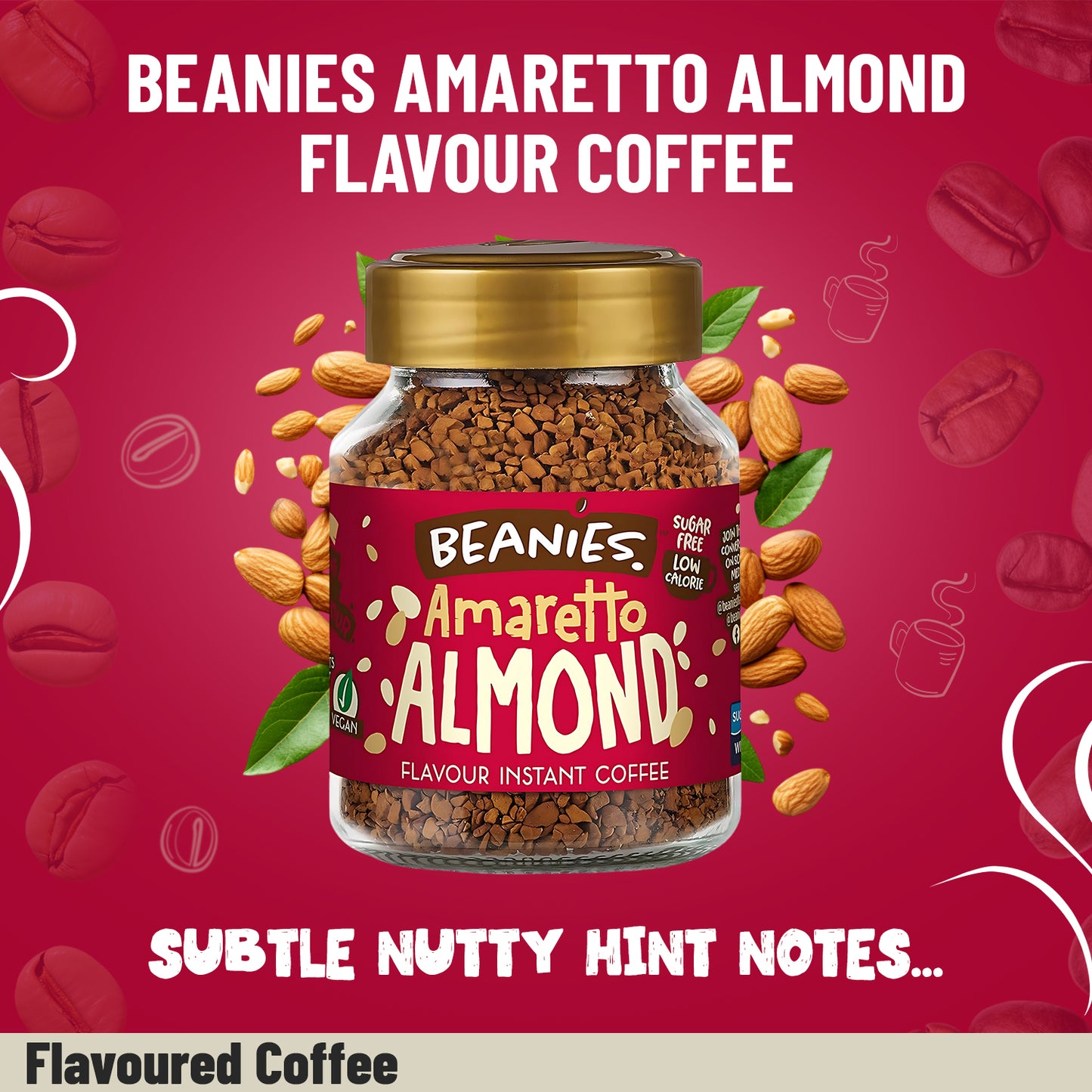 Beanies Amaretto Almond Flavour Instant Coffee, 50g