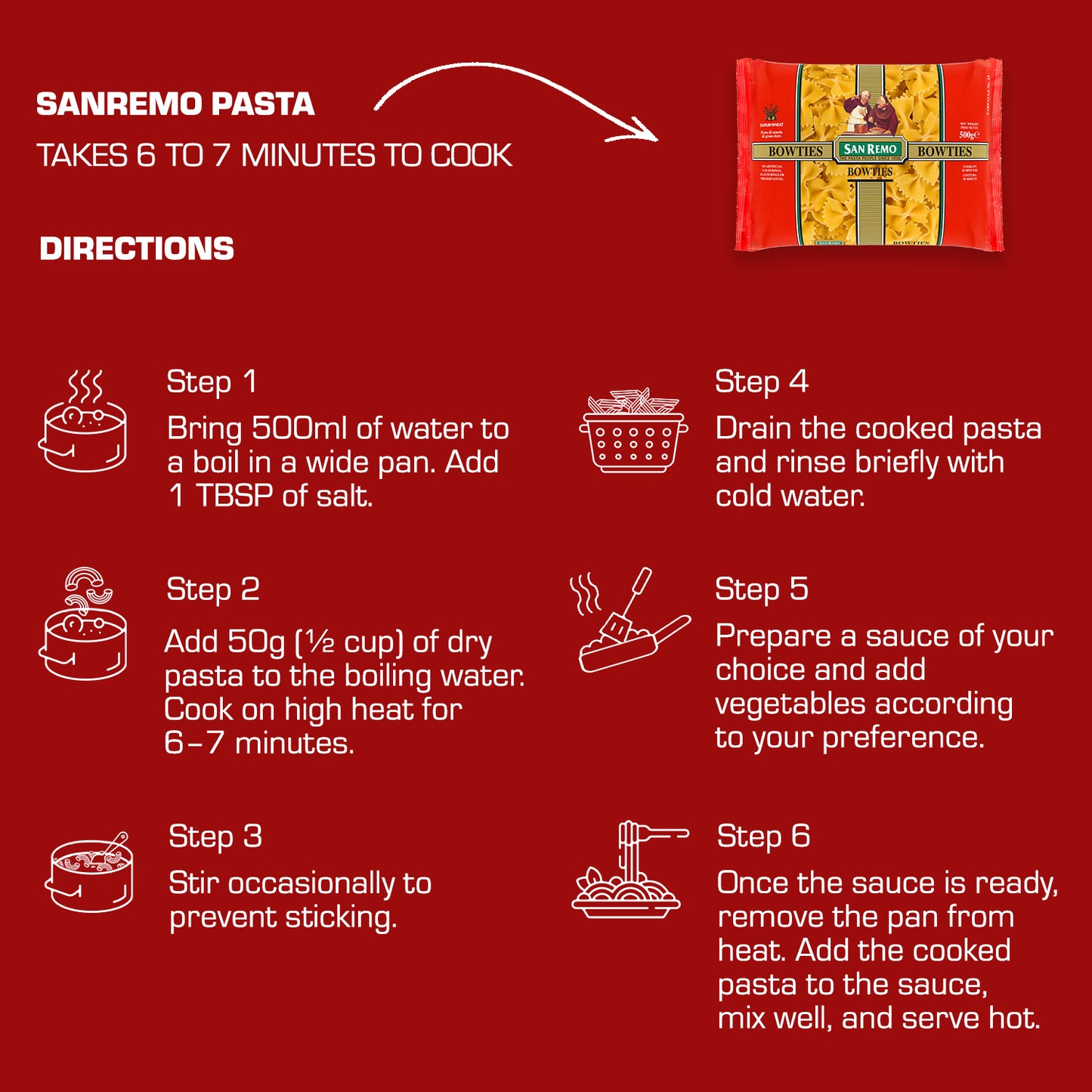 San Remo Bowties Pasta, 500g