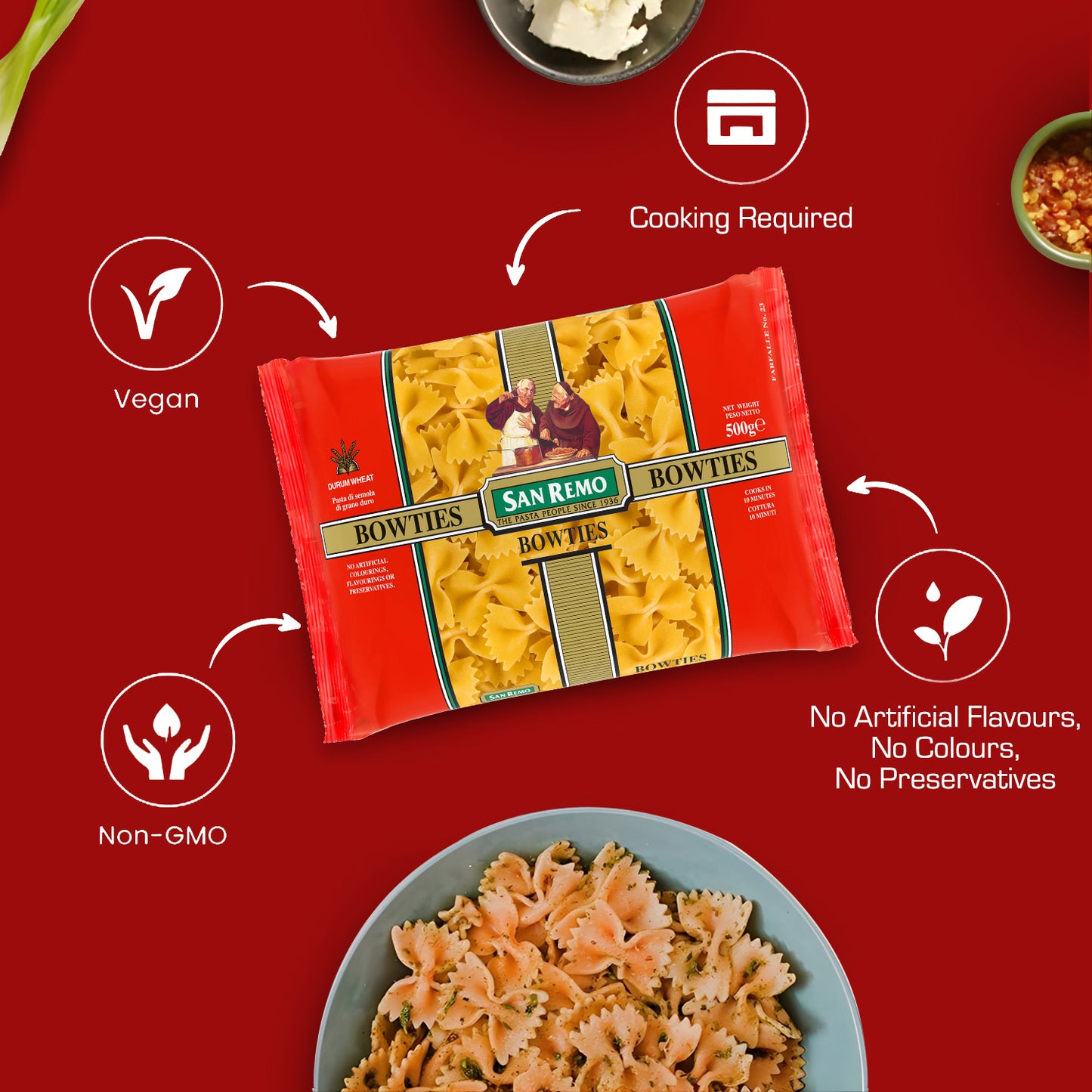 San Remo Bowties Pasta, 500g