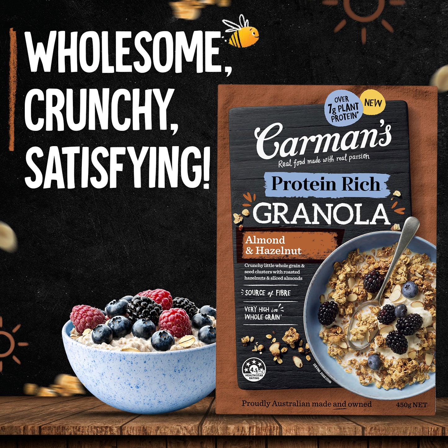 Carmans Granola Protein Rich Almond & Hazelnut 450g