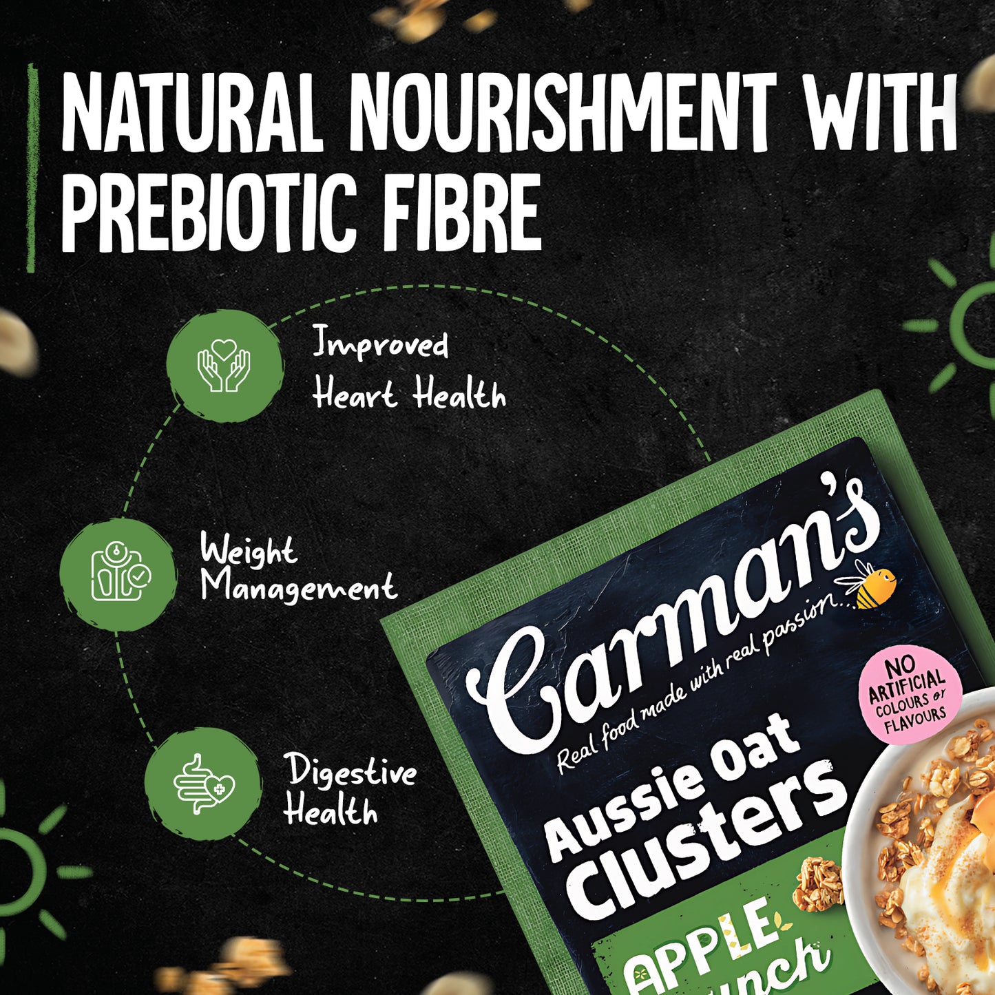 Carmans Clusters Aussie Oat Apple Crunch 450g