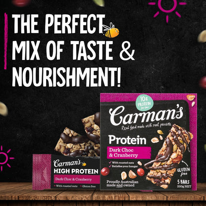 Carmans Bar Protein Dark Choc Cranberry 200g