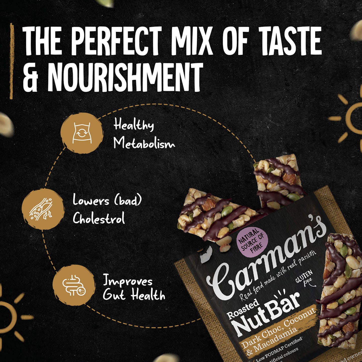 Carmans Bar Nut Dark Choc Macadamia & Coconut 160g