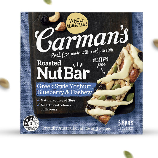 Carmans Bar Nut Greek Yoghurt Blueberry & Cashew 160g