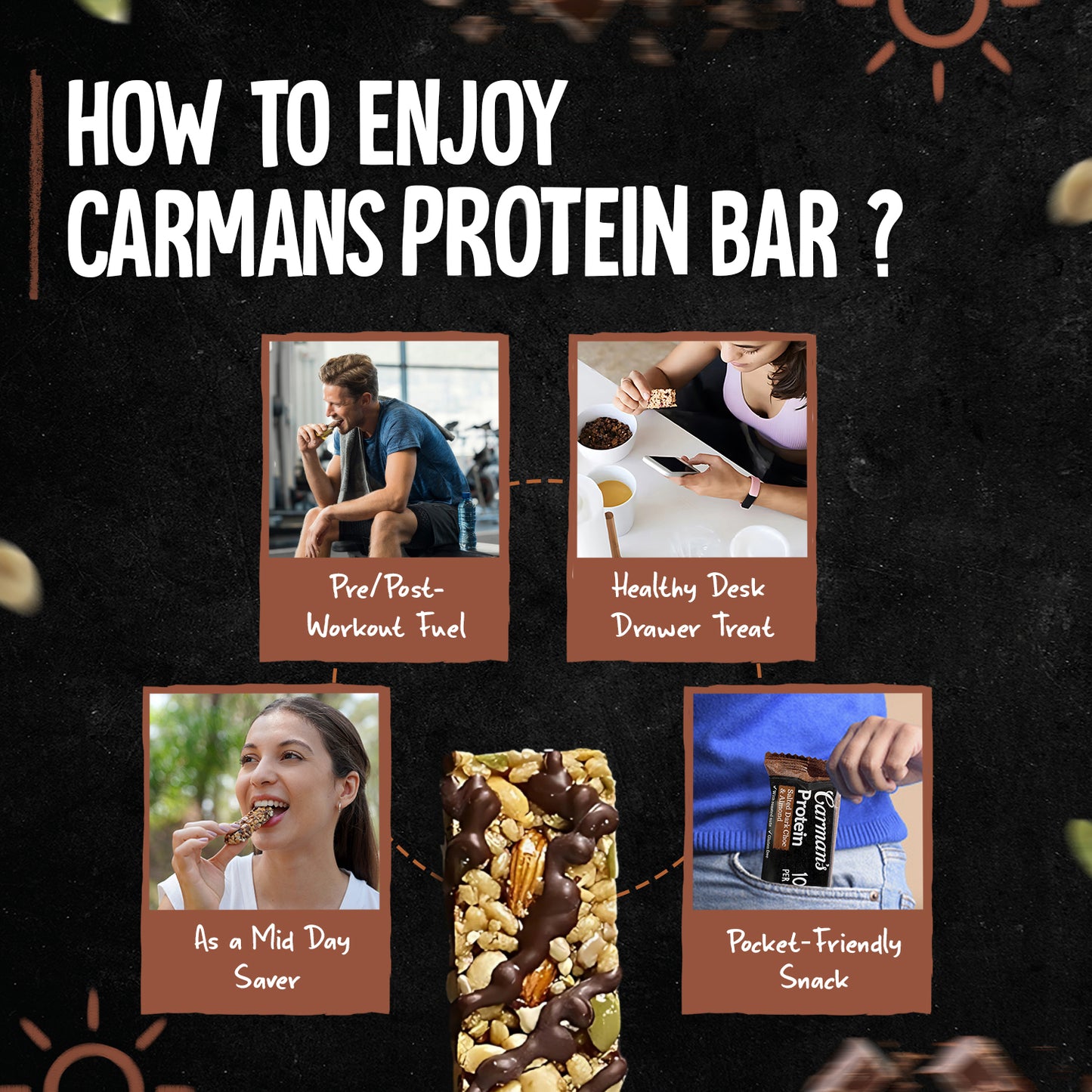 Carmans Bar Protein Salted Dark Choc Almond 200g