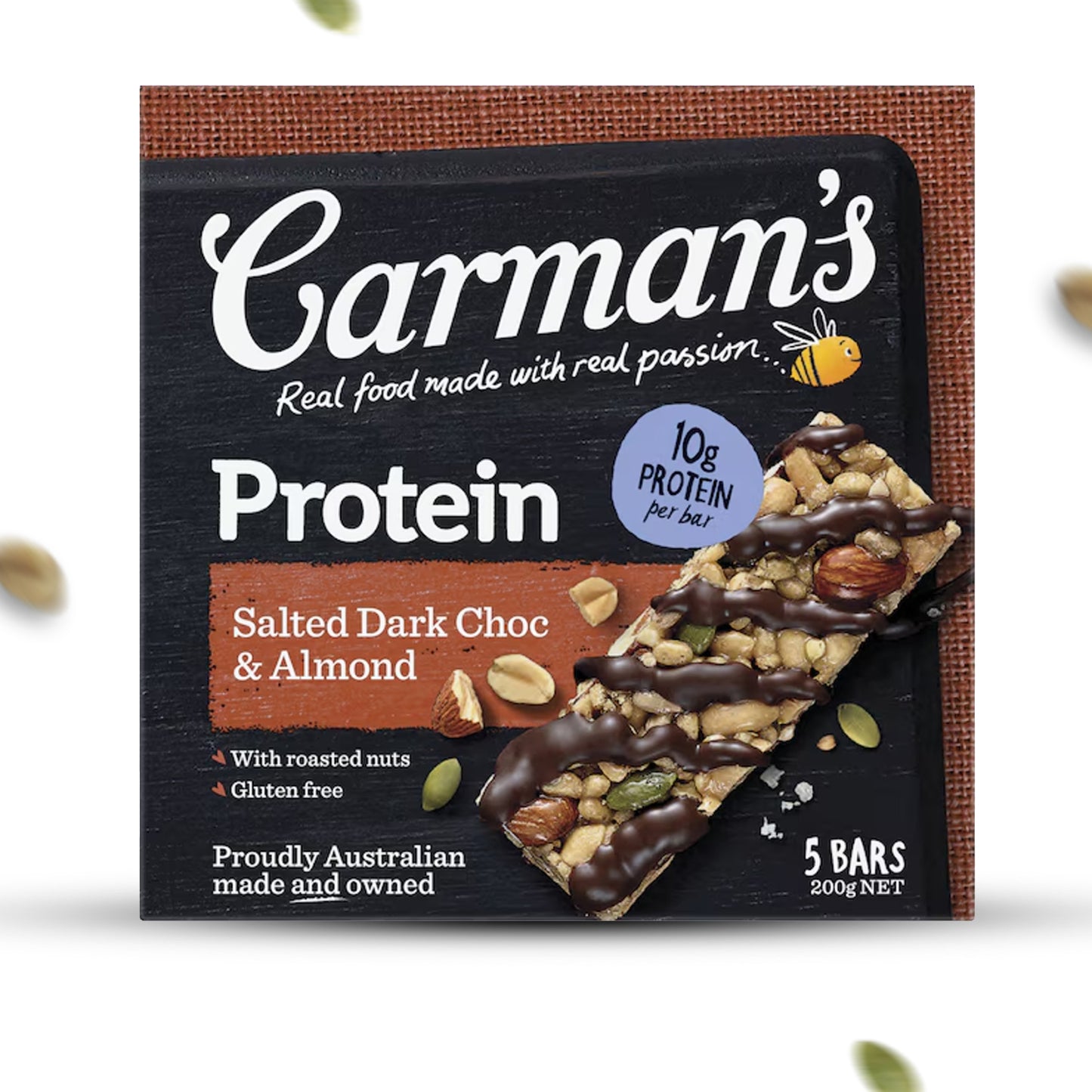 Carmans Bar Protein Salted Dark Choc Almond 200g