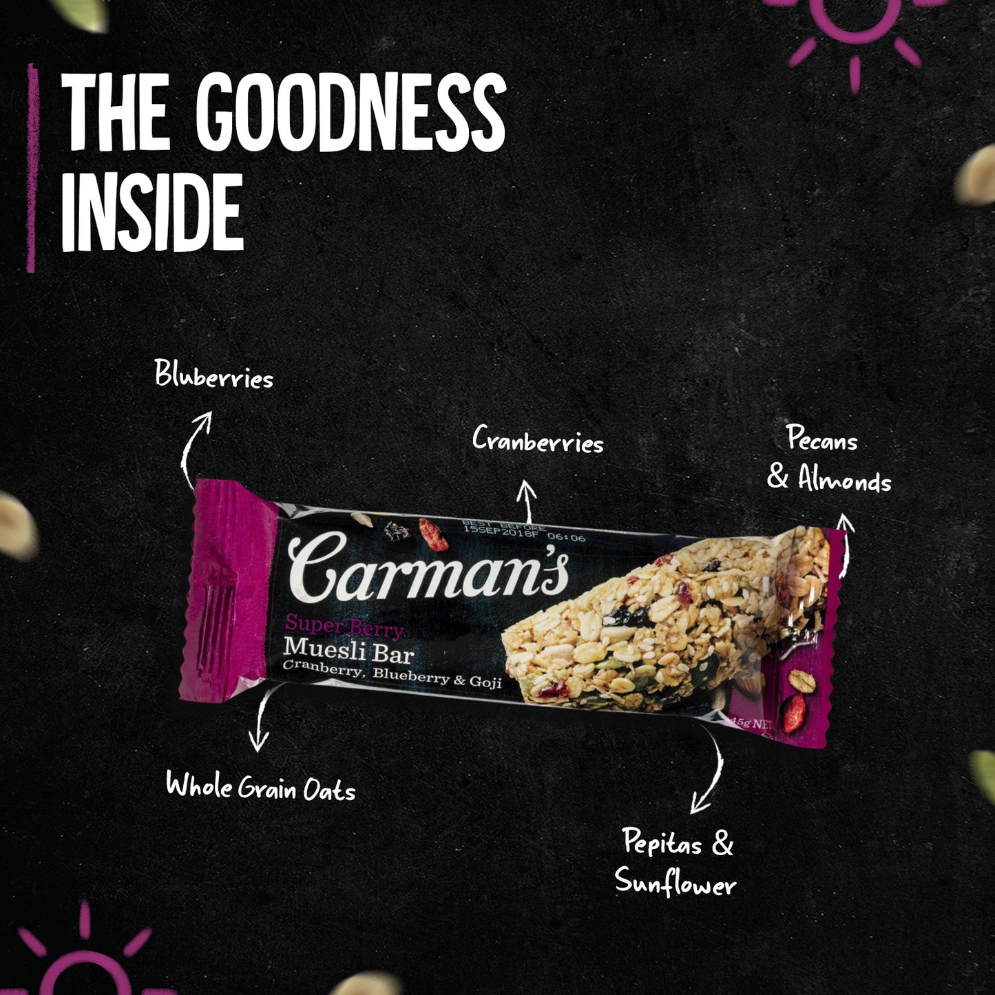 Carmans Muesli Bars Traditional Super Berry 270g