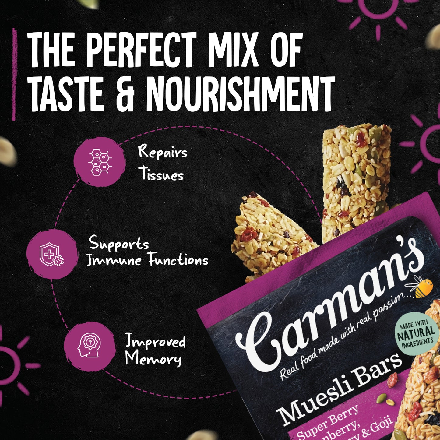Carmans Muesli Bars Traditional Super Berry 270g
