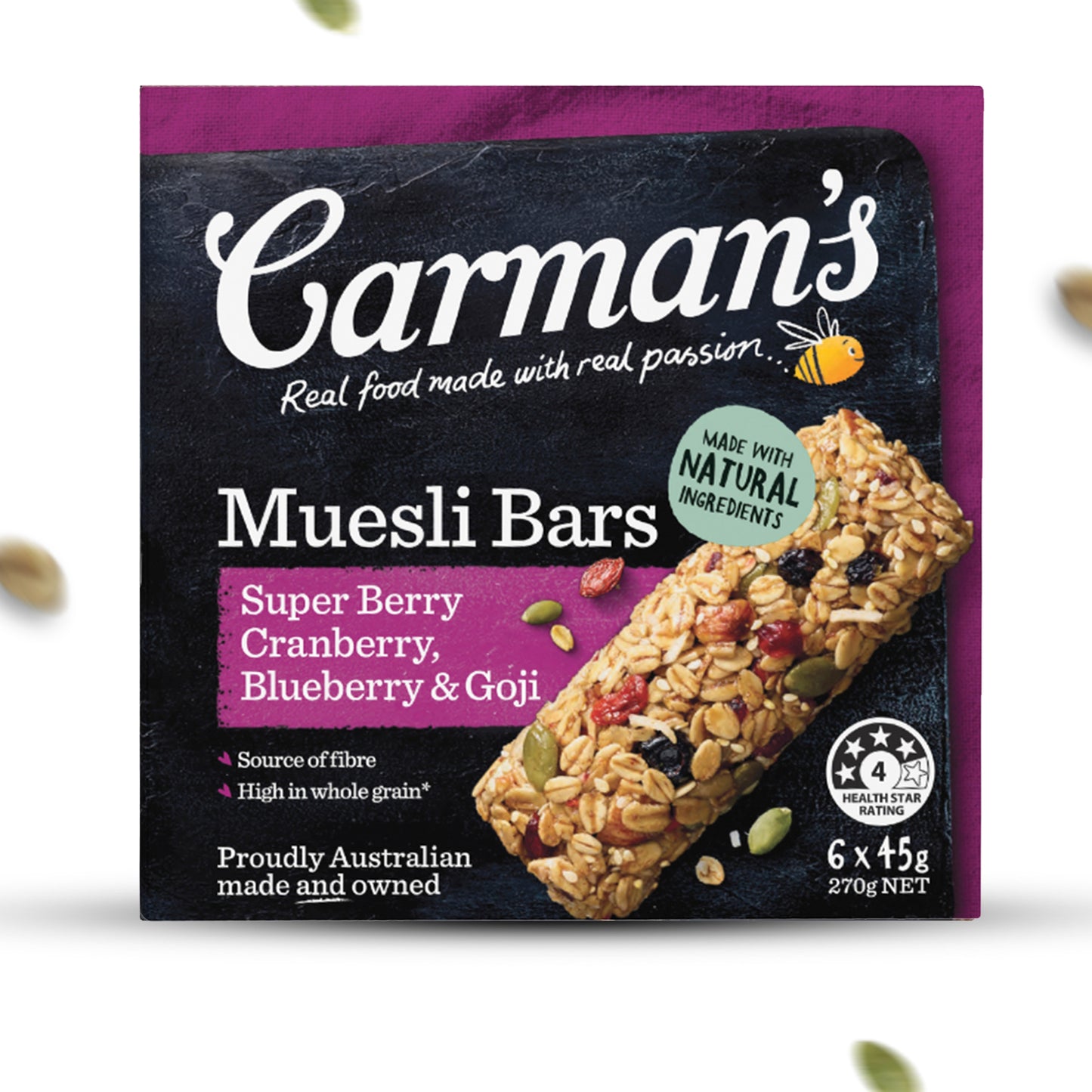 Carmans Muesli Bars Traditional Super Berry 270g