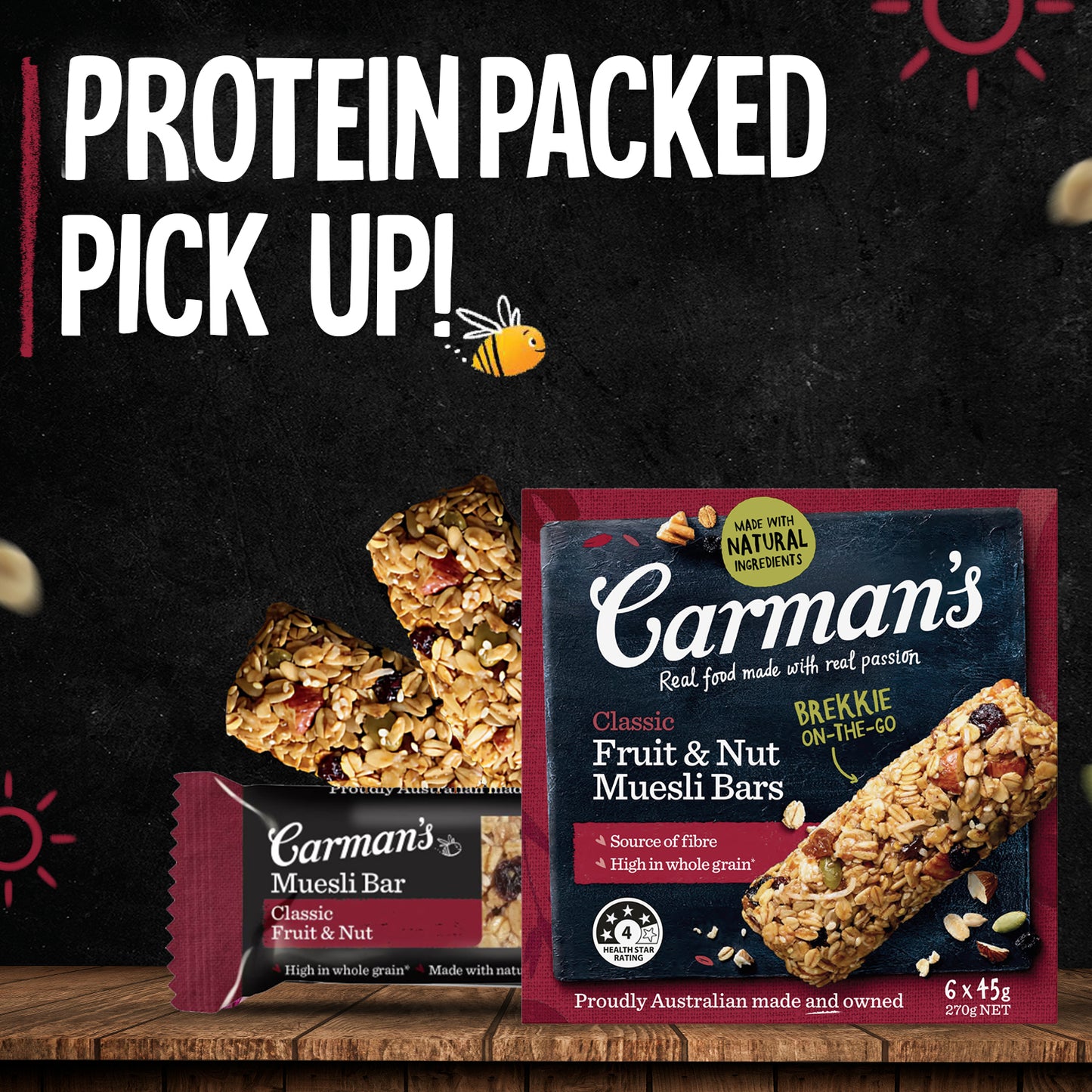 Carmans Muesli Bar Traditional Classic Fruit & Nut 270g