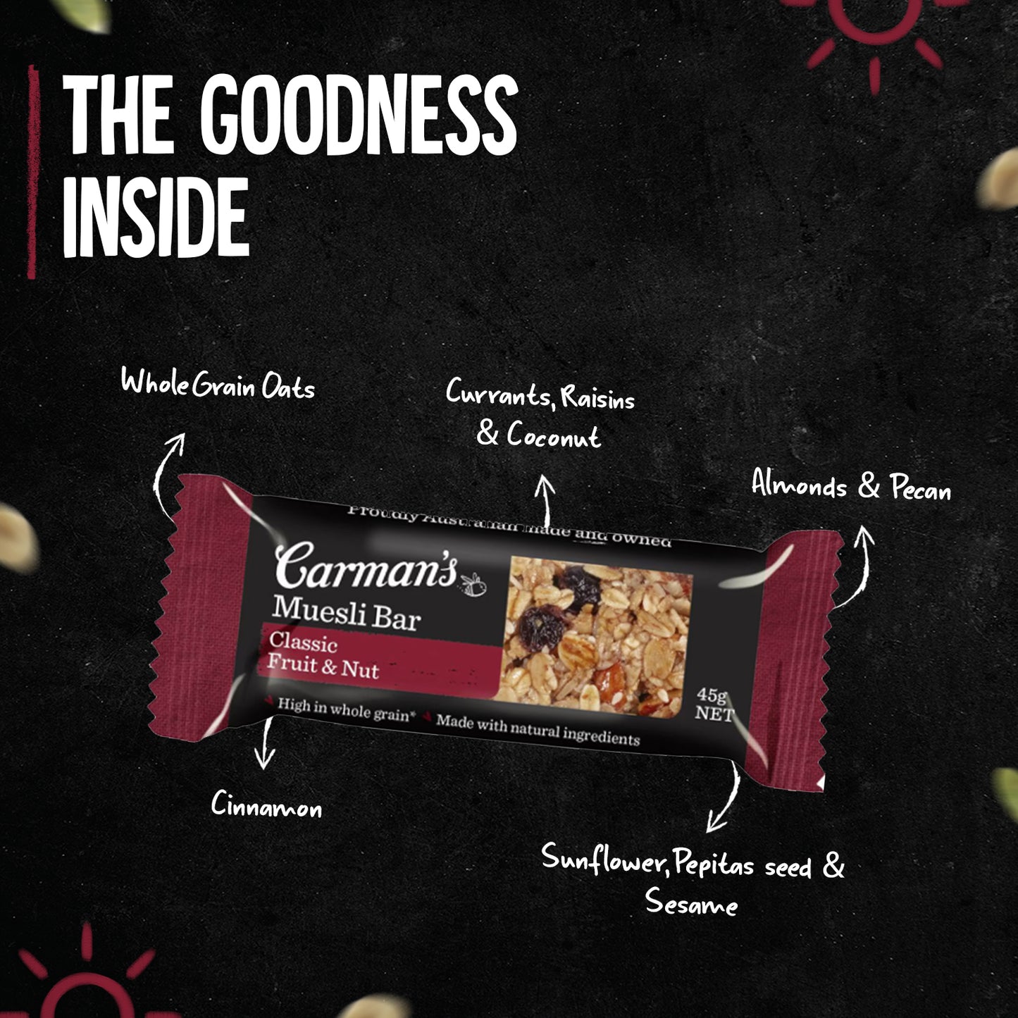 Carmans Muesli Bar Traditional Classic Fruit & Nut 270g