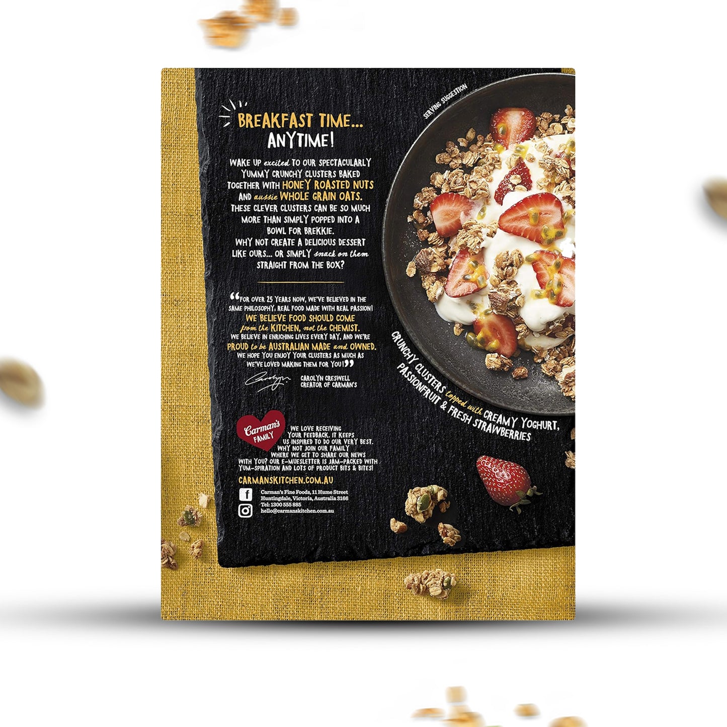 Carmans Clusters Aussie Oat Honey Crunch 450g