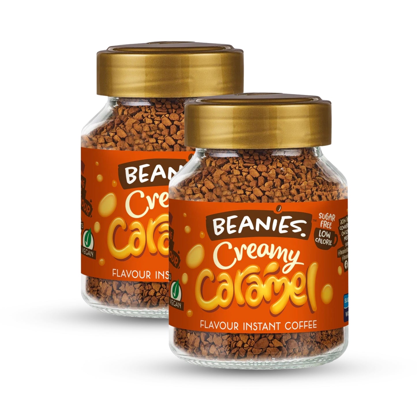 Beanies Creamy Caramel Flavour Instant Coffee, 50g