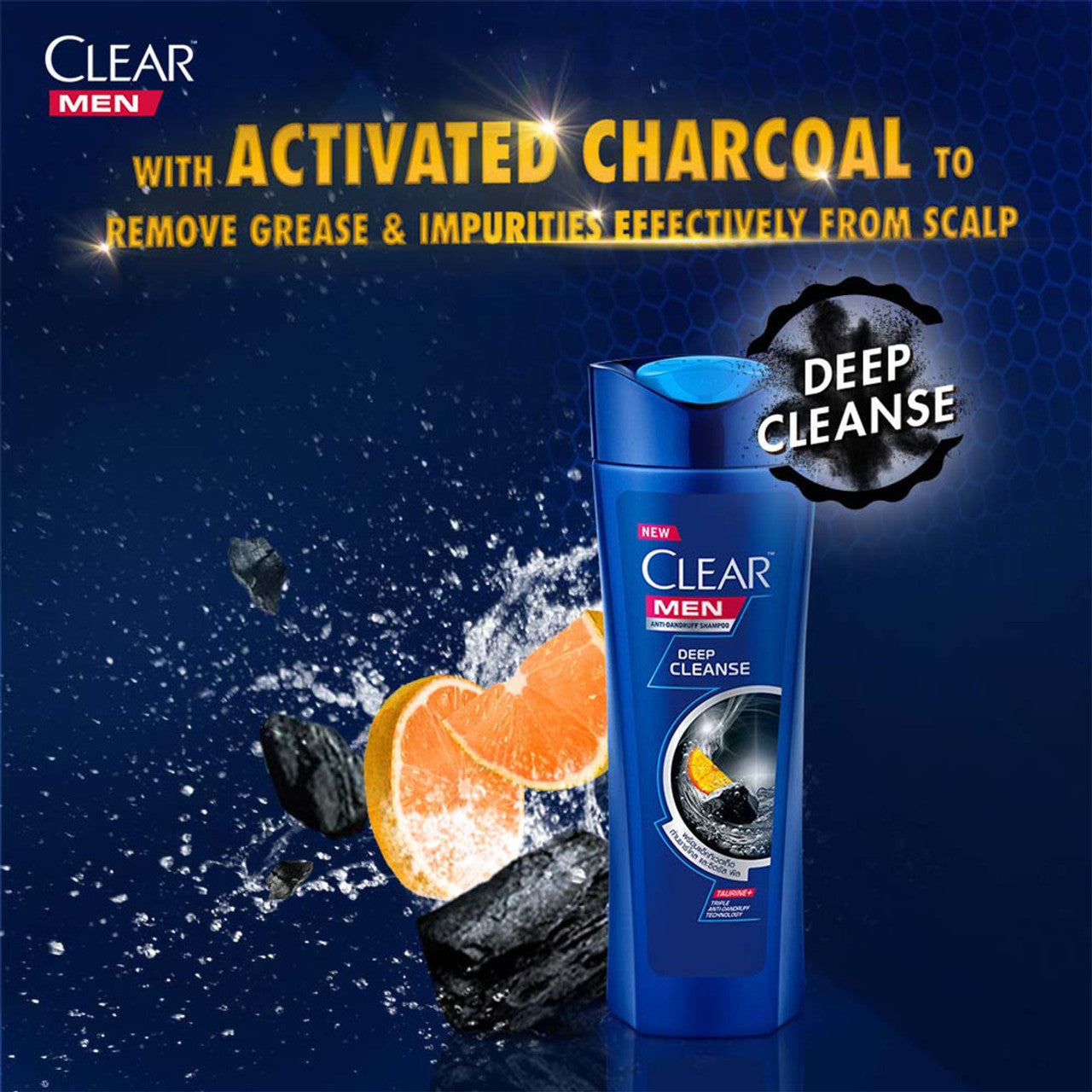 Clear Men Deep Cleanse Anti-Dandruff Shampoo with Activated Charcoal  (320 ml)
